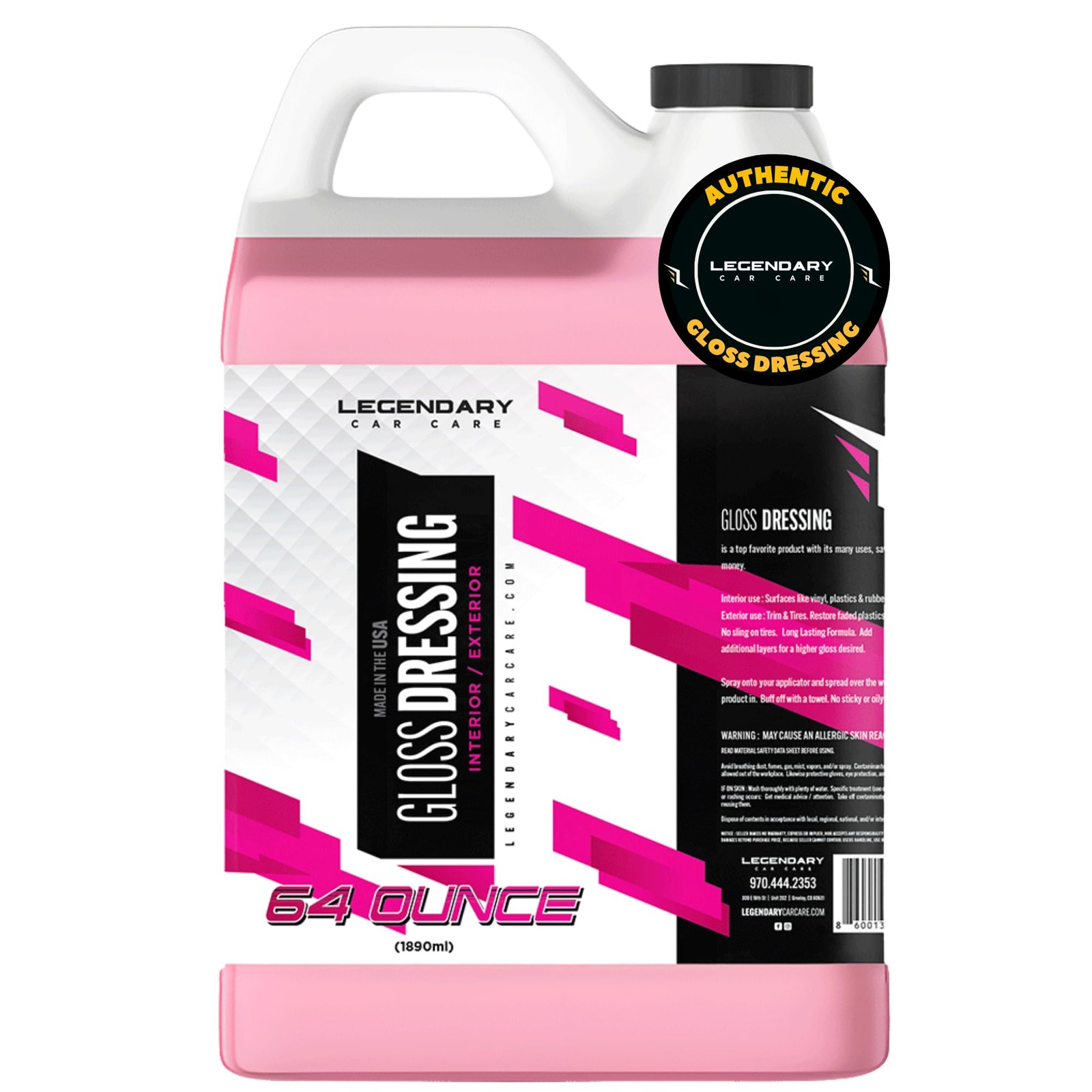 Tire Shine Spray & Plastic Restorer 64oz WaterBased Detailing Solution