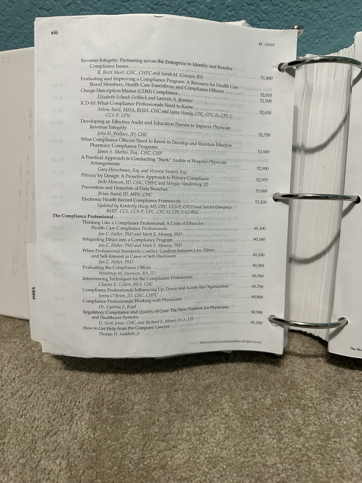 Health Care Compliance Professional’s Manual by Wolters Kluwer 2016, 1st edition