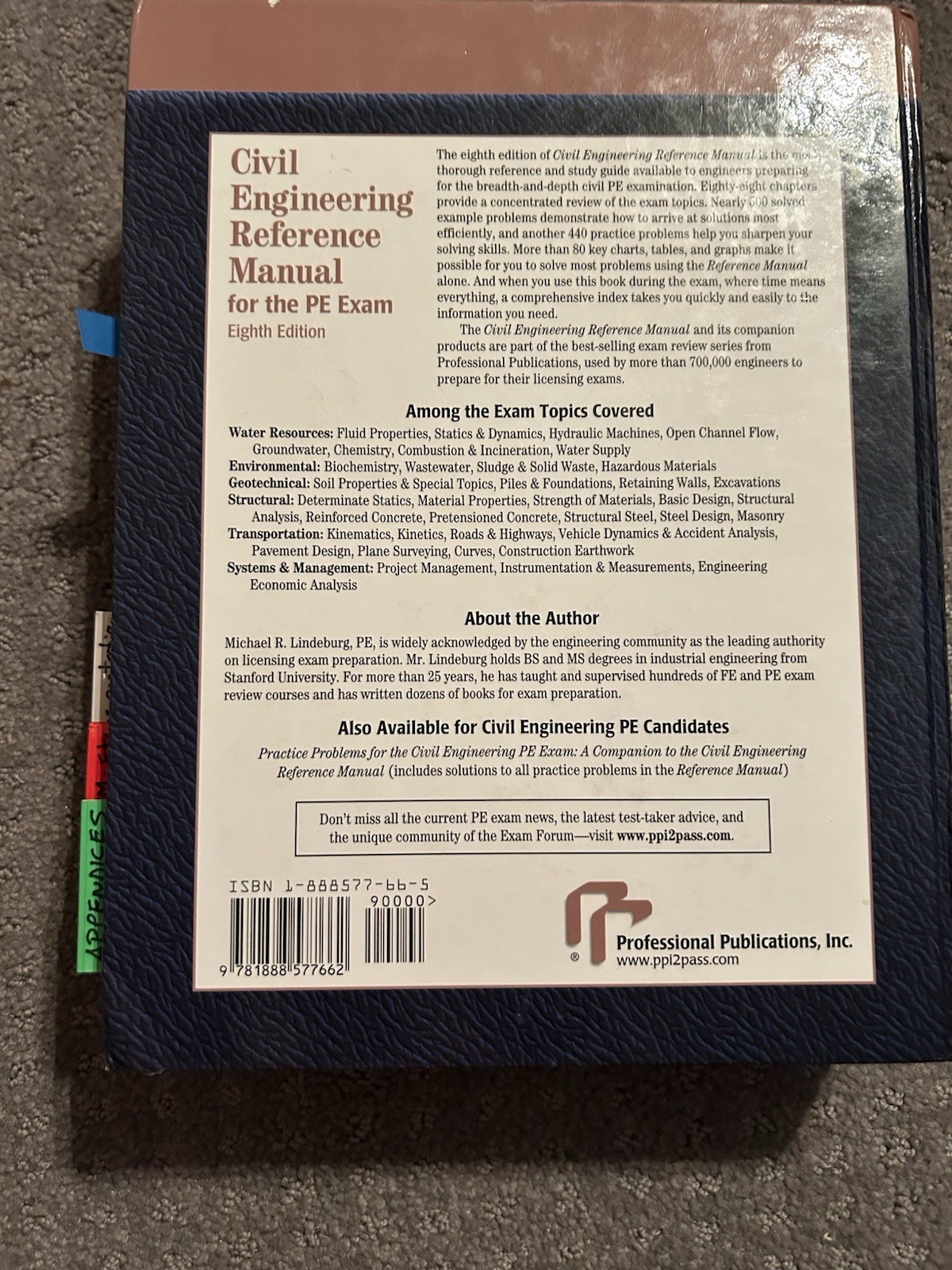 Civil Engineering Reference Manual for the PE Exam by Michael R. Lindeburg…