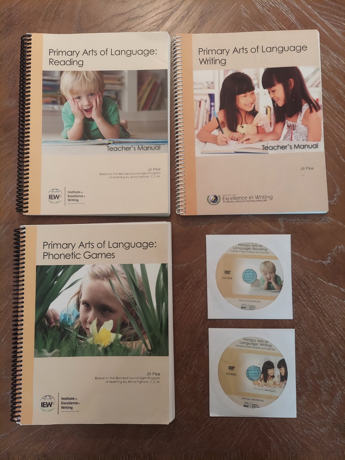 IEW PRIMARY ARTS OF LANGUAGE READING (w/DVD), WRITING (w/ DVD), PHONETIC GAMES..