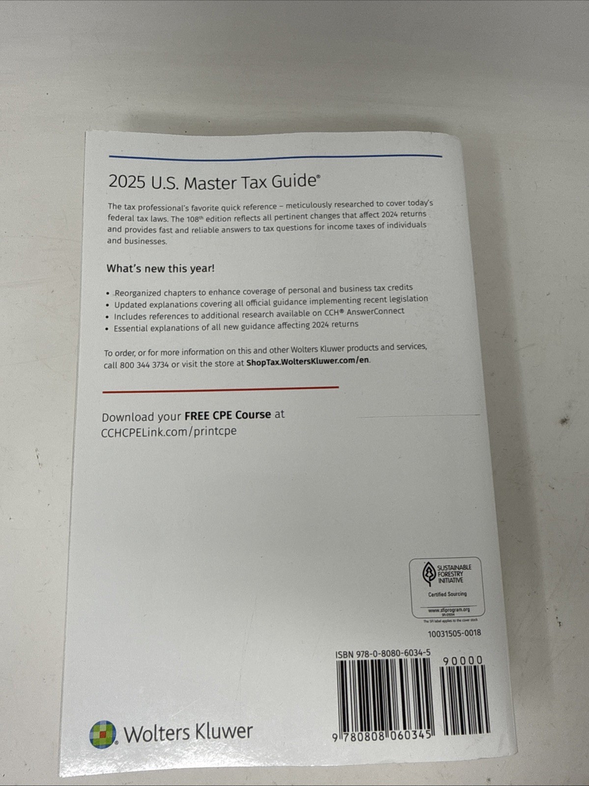 U.S. Master Tax Guide® (2025) – 108th Ed. Paperback, by Wolters Kluwer