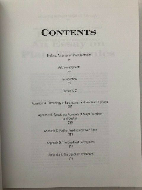 Encyclopedia of Earthquakes and Volcanoes by Gates & Ritchie, 346 pages clean