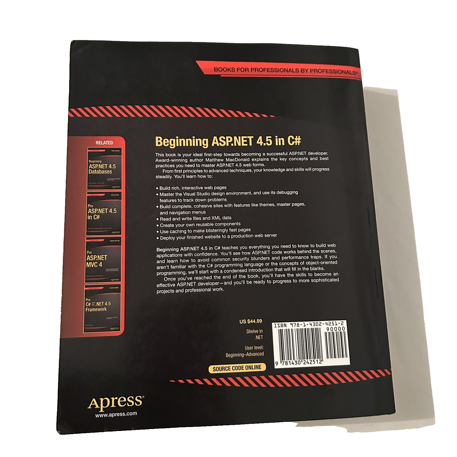 Beginning ASP.NET 4.5 in C# Book by Matthew MacDonald Learn to create websites