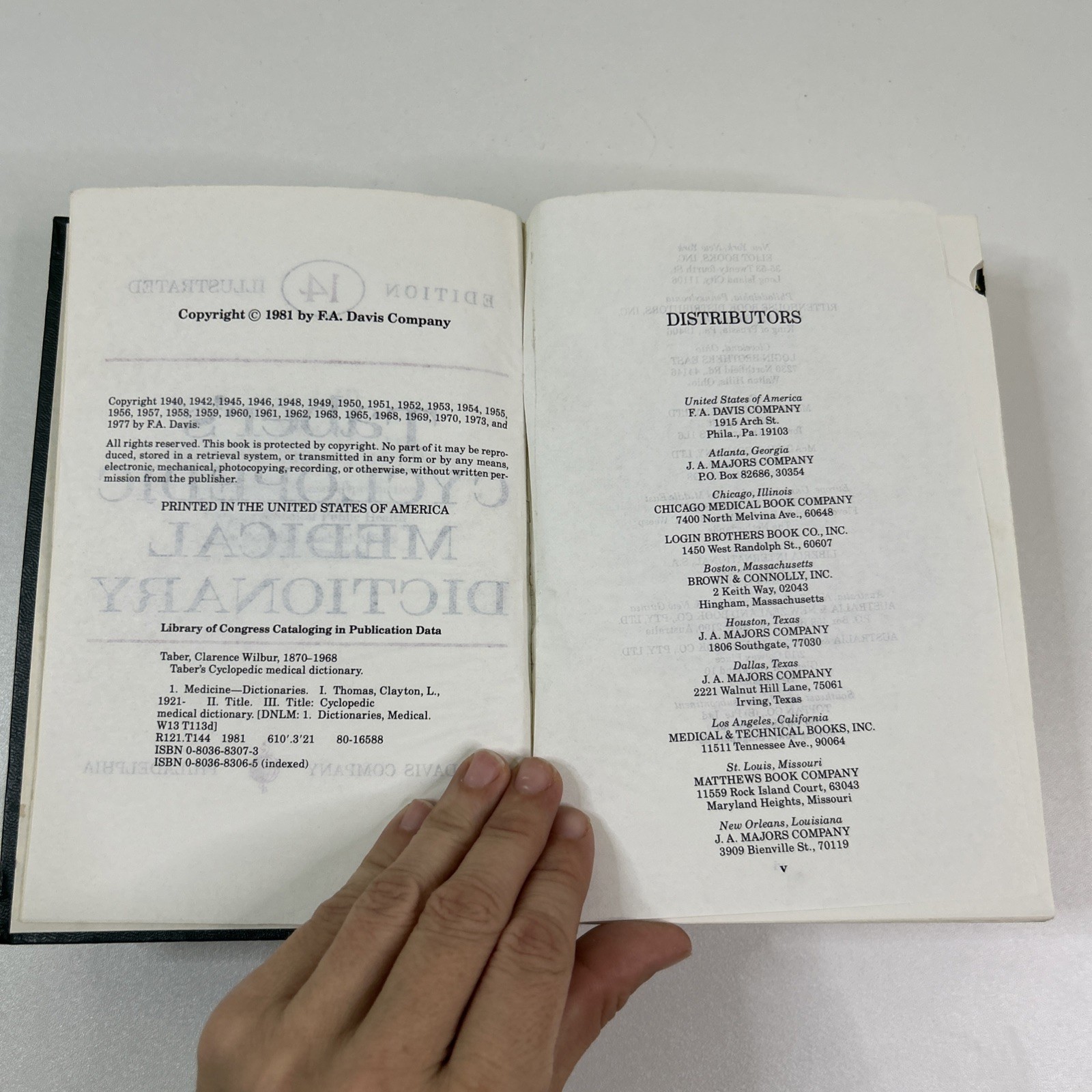 Taber’s Cyclopedic Medical Dictionary (Hardback, 1981) F A Davis Company