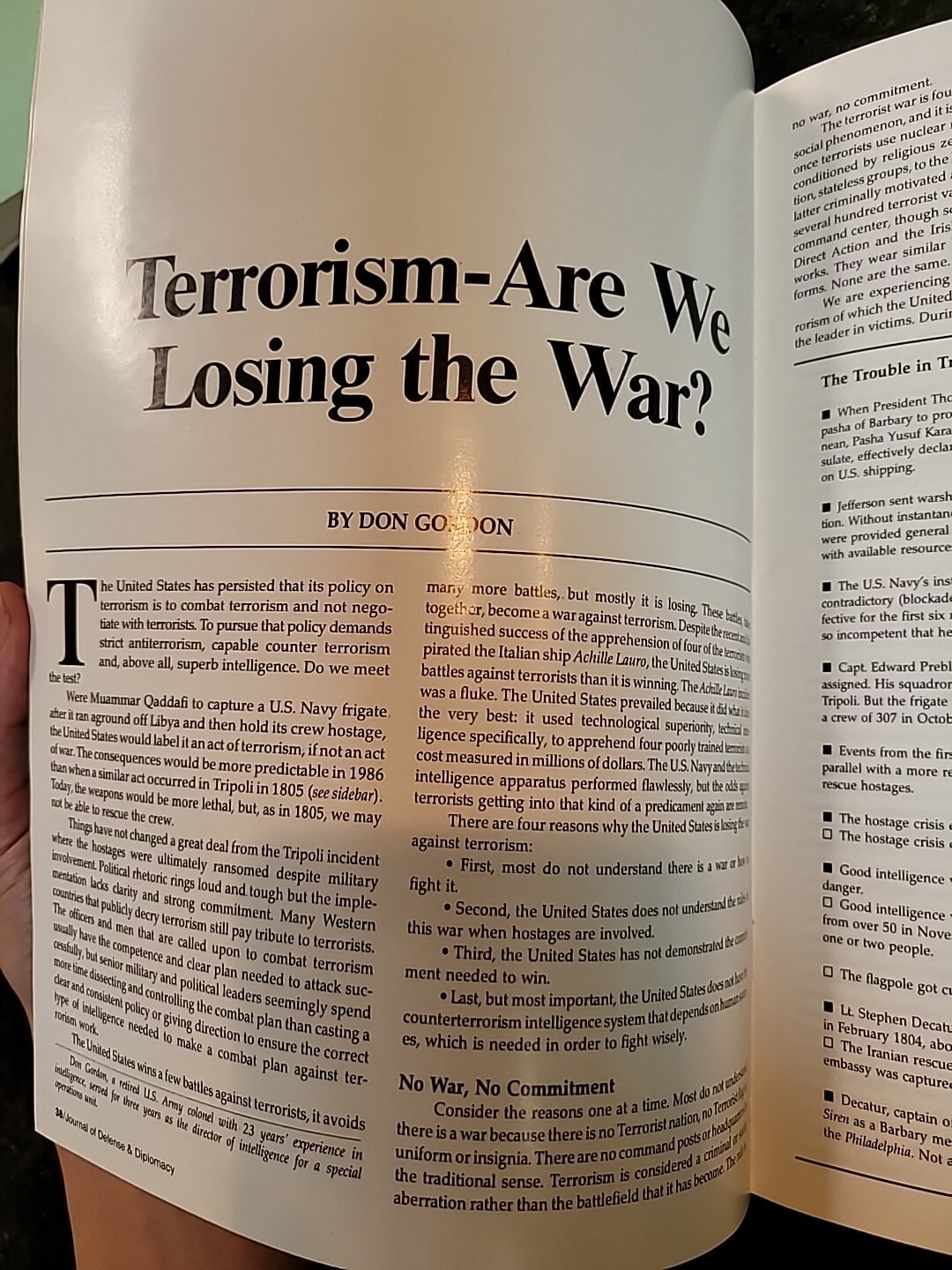 Journal Of Defense & Diplomacy, 1986. Terrorism, SDI, 64 Pages