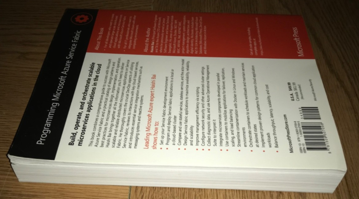 PROGRAMMING MICROSOFT AZURE SERVICE FABRIC BOOK SECOND 2nd EDITION TEXTBOOK BAI