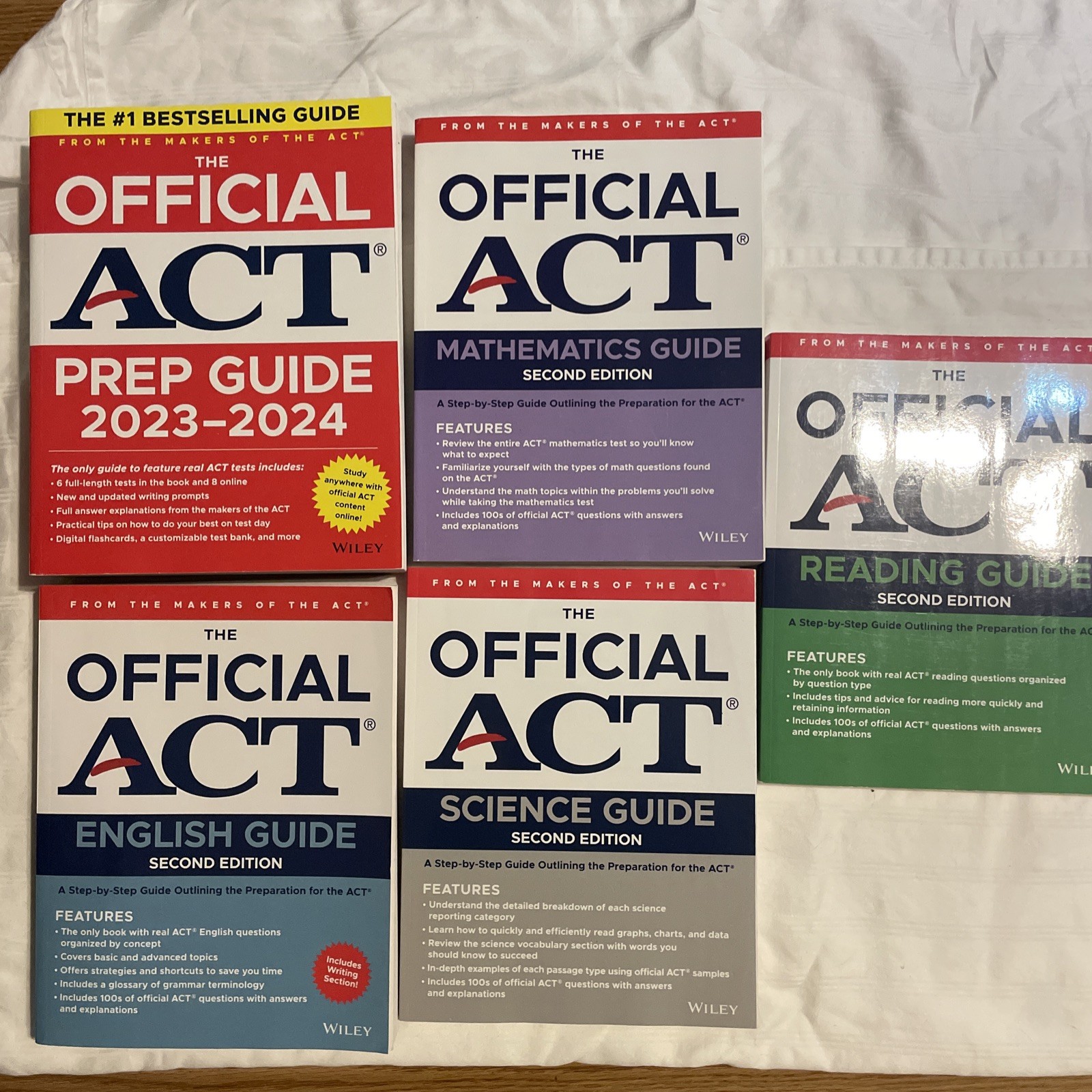 The Official ACT Prep Guide 2023-2024 Second Edition Lot of 5 Books