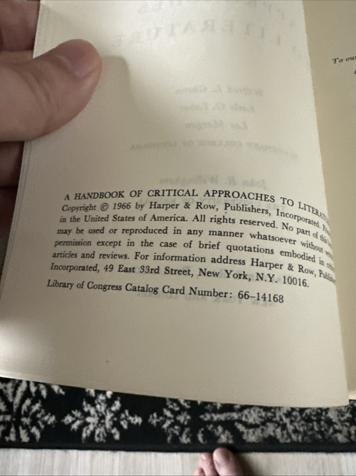Handbook Of Critical Approaches To Literature PB Book Wilfred Guerin Vintage ’66