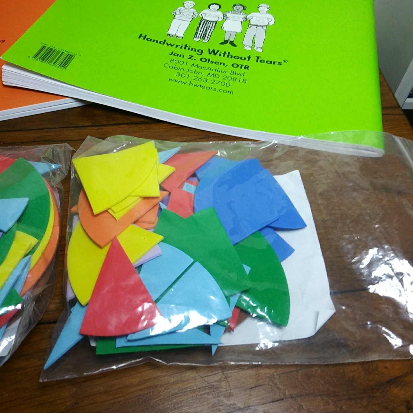 Handwriting Without Tears 4 Books Teacher Student Workbooks Math Foam Fractions