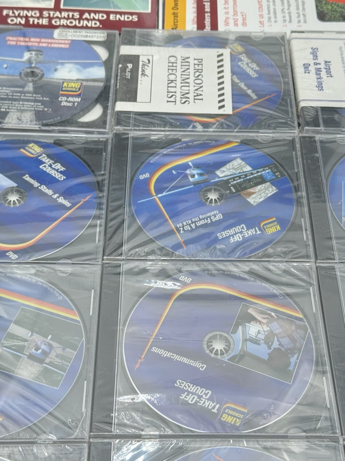 King Schools – 13 DVD & 4 CD-ROM Lot w/Study Guides Aviation Flight Courses NEW