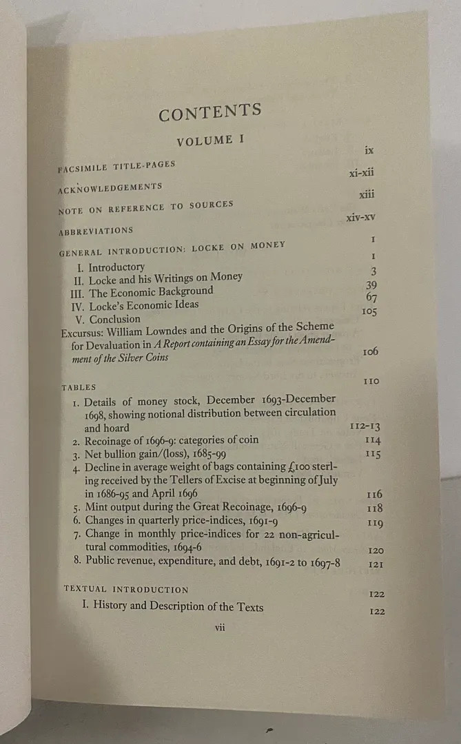 Locke on Money: Edited together with Ancillary Manuscripts, an Introduction, C..