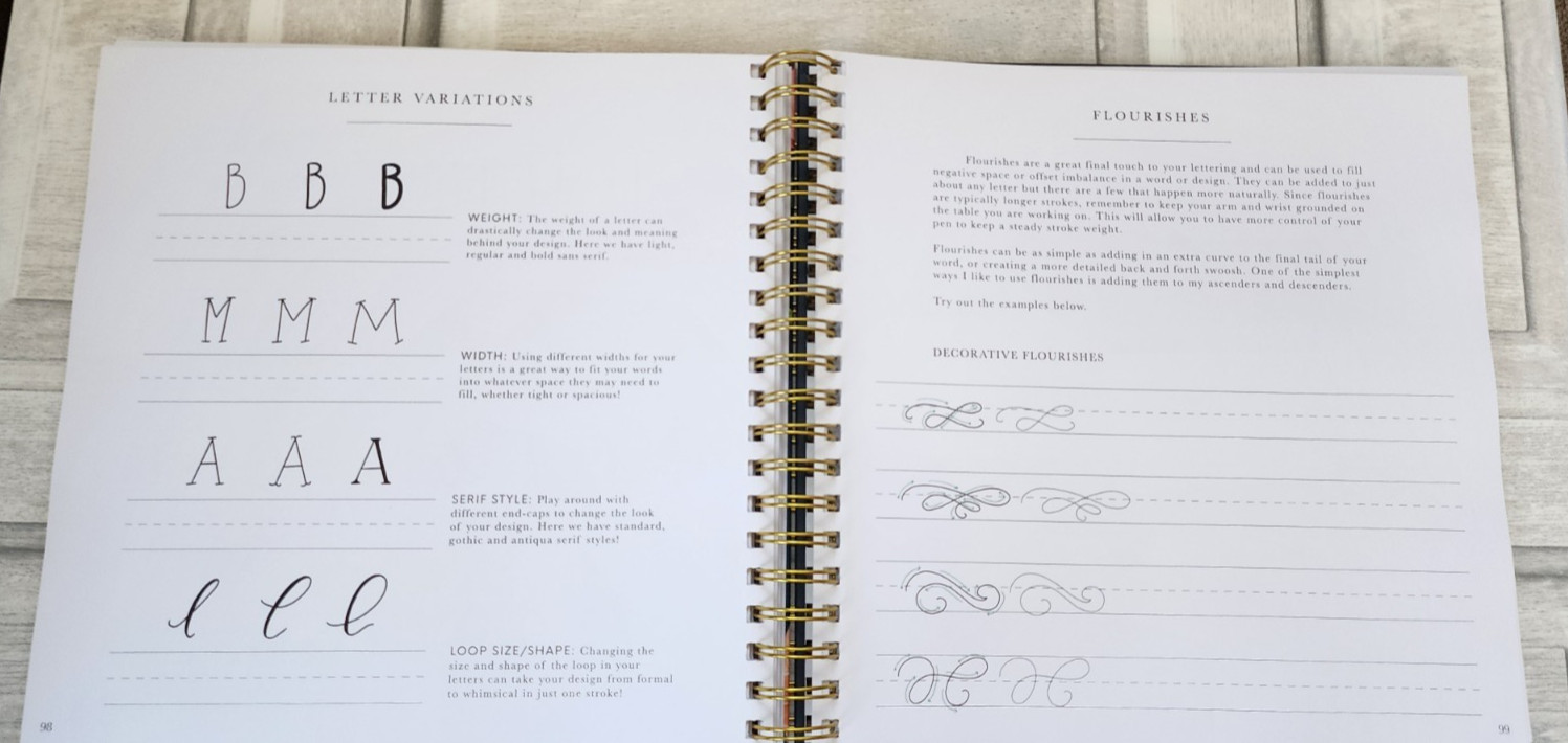 Pretty Simple Lettering Calligraphy for beginners hardcover spiral-bound unused