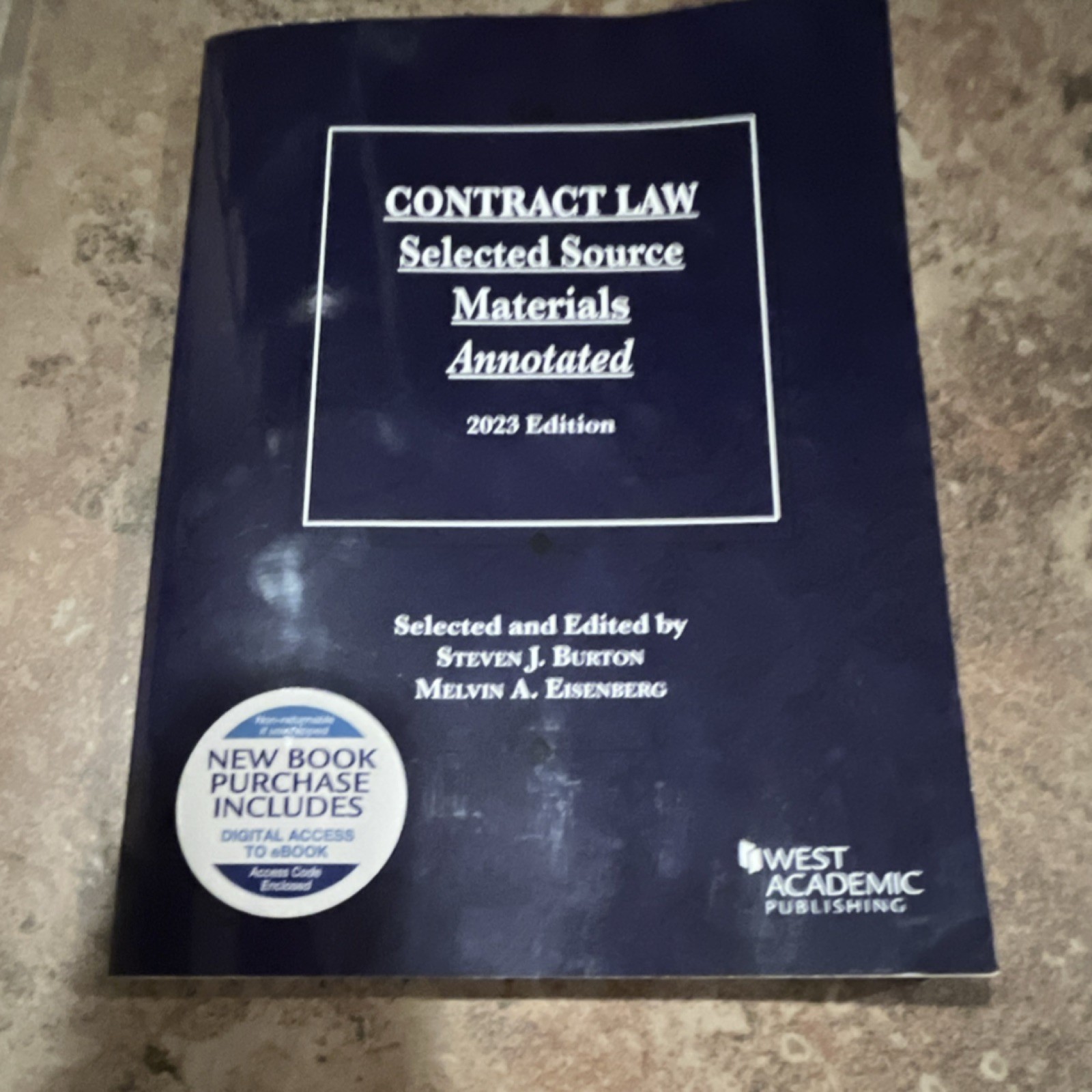 West Academic Contract Law Selected Source Materials Burton Eisenberg 2023 PB