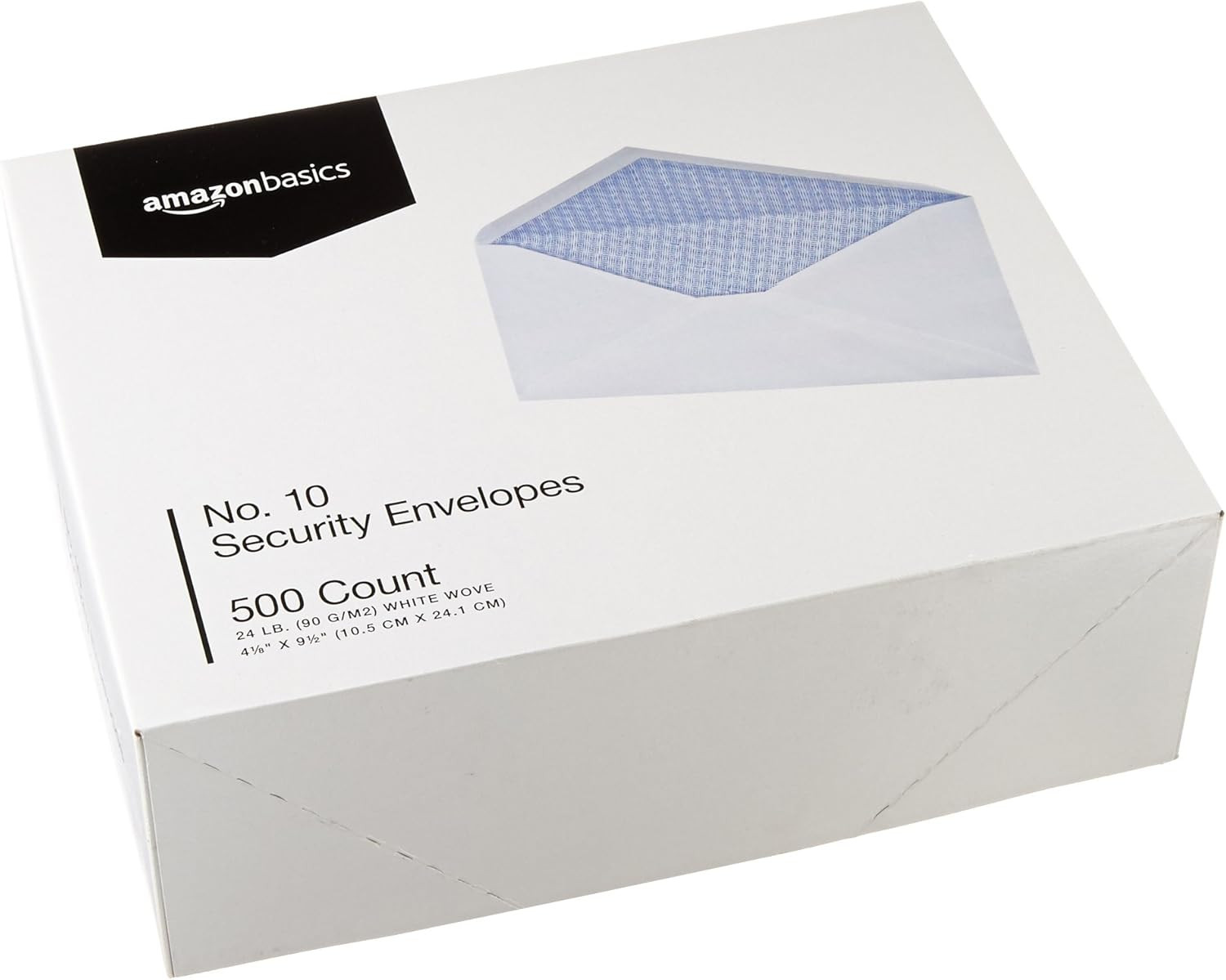 #10 Security Tinted Business Gummed Envelopes, Moisture Sealed, 4-1/8 X 9-1/2 In