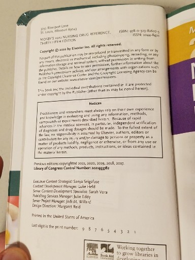 Mosby’s 2022 Nursing Drug Reference 35th Edition (Elsevier) Linda Skidmore-Roth