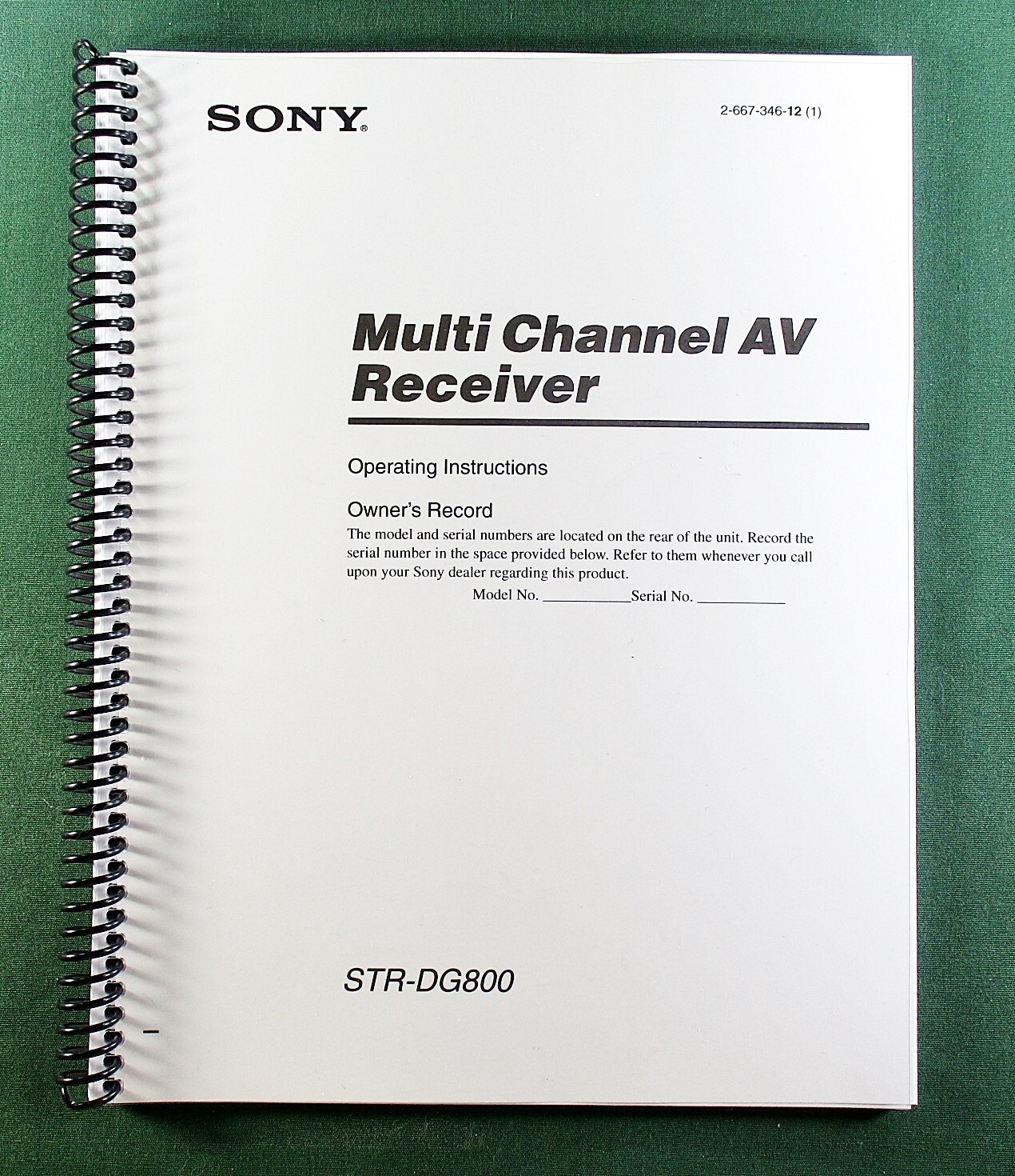 Sony STR-DG800 Instruction Manual: 100 Pages & Protective Covers!