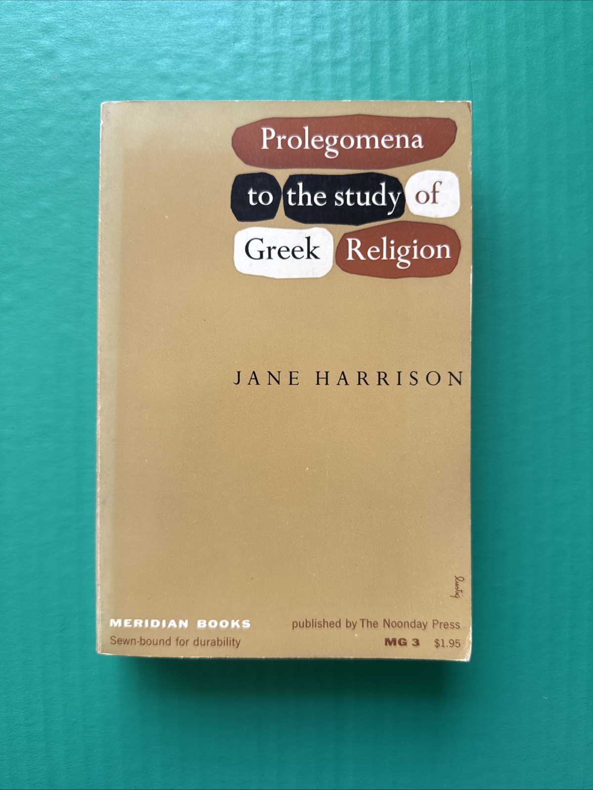 Prolegomena to the Study of Greek Religion (1955) By Jane Harrison Vtg PB G+