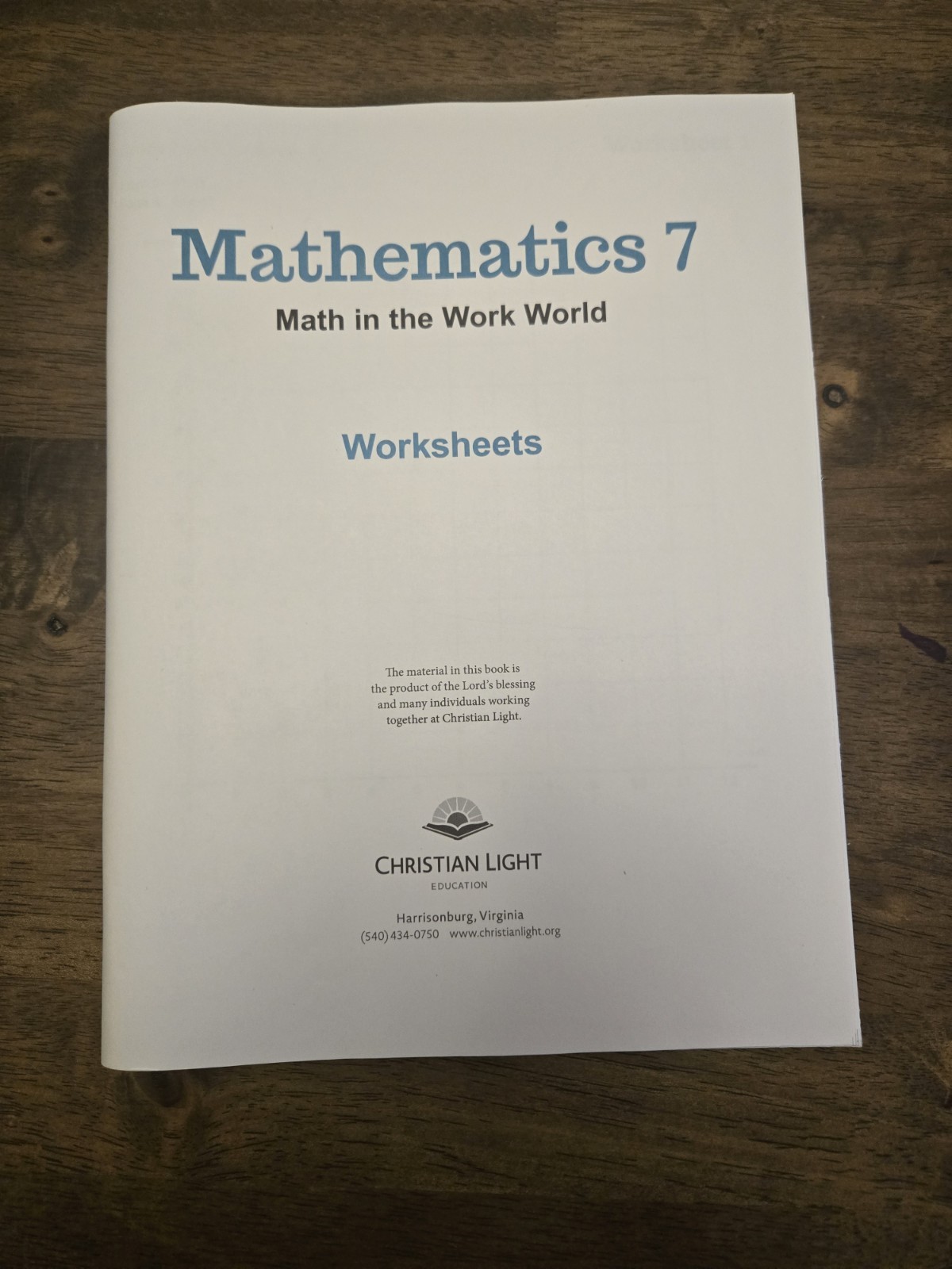 Christian Light Education Math In The Work World Level 7 Homeschool Curriculum