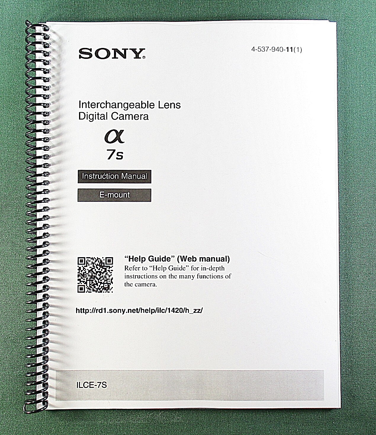 Sony ILCE-7S Instruction Manual: 96 Pages & Protective Covers!