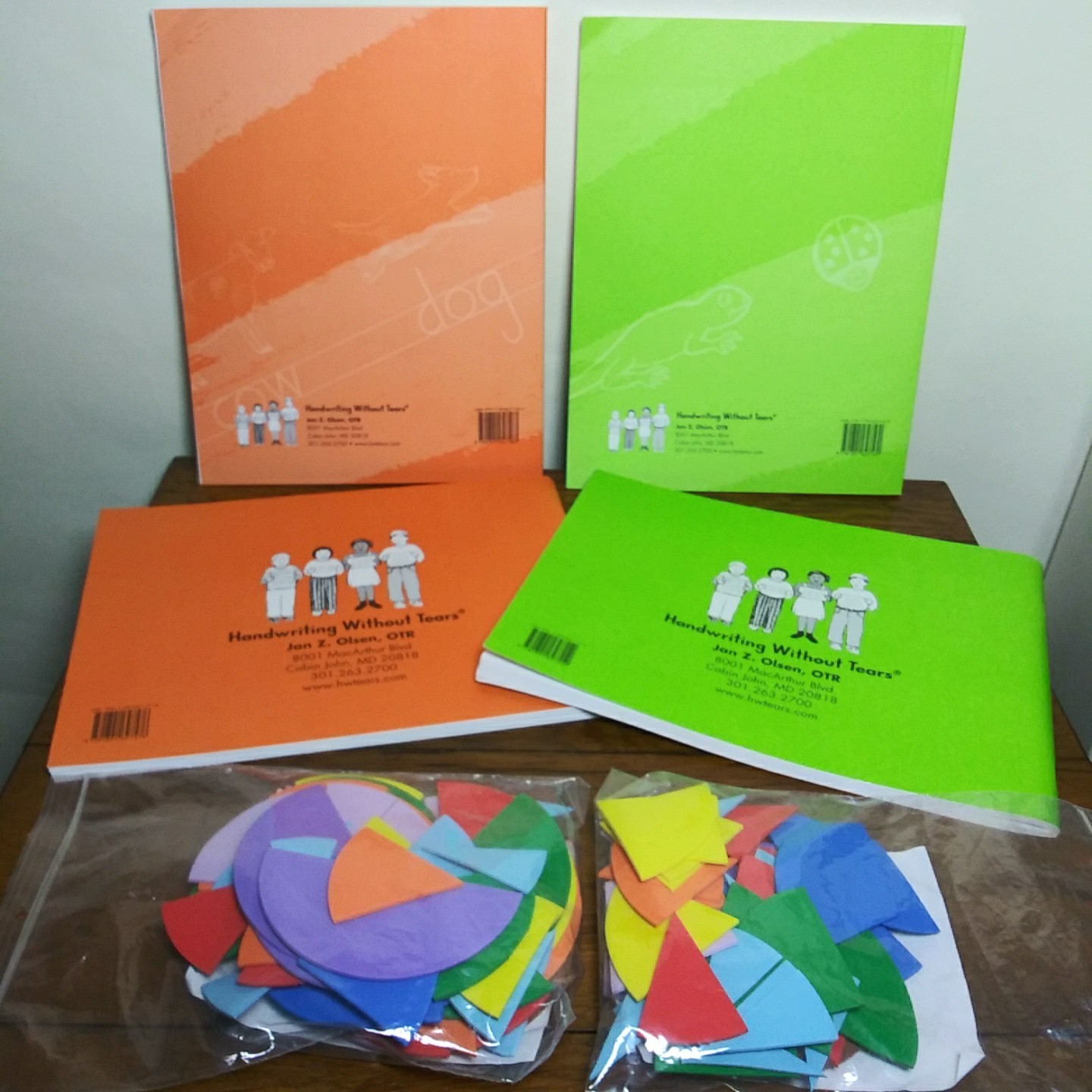 Handwriting Without Tears 4 Books Teacher Student Workbooks Math Foam Fractions