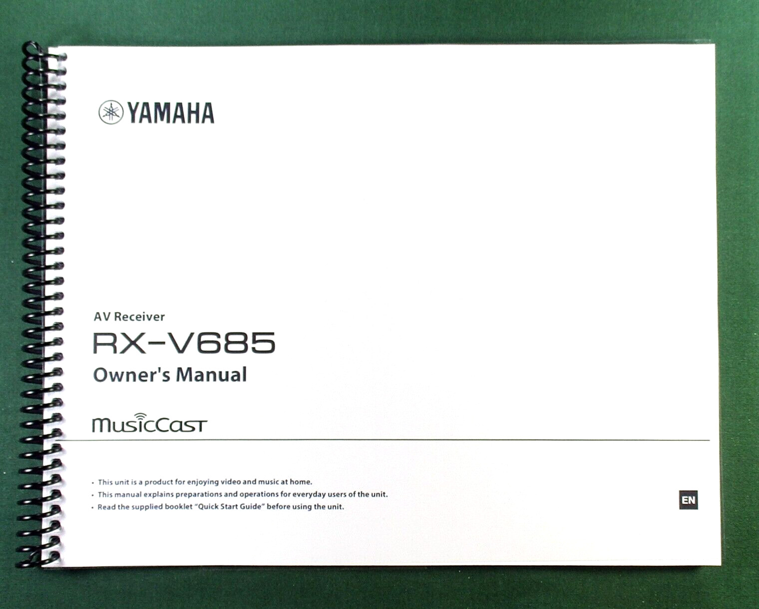 Yamaha RX-V685 Instruction Manual: Full Color 186 Pages & Protective Covers!
