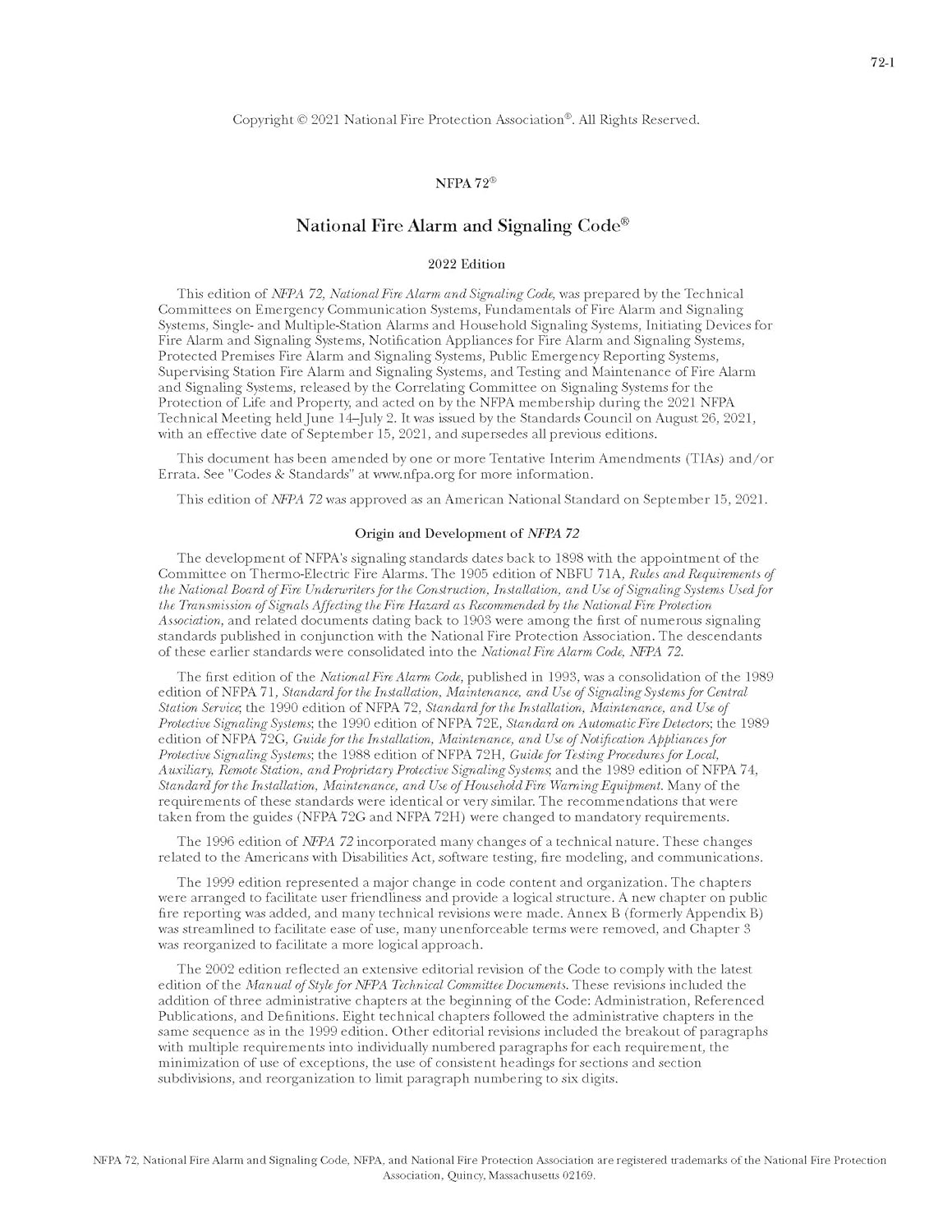 NFPA 72, National Fire Alarm and Signaling Code, 2022 Edition