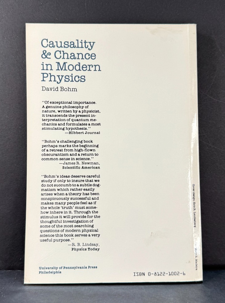 Causality and Chance in Modern Physics David Bohm 1993