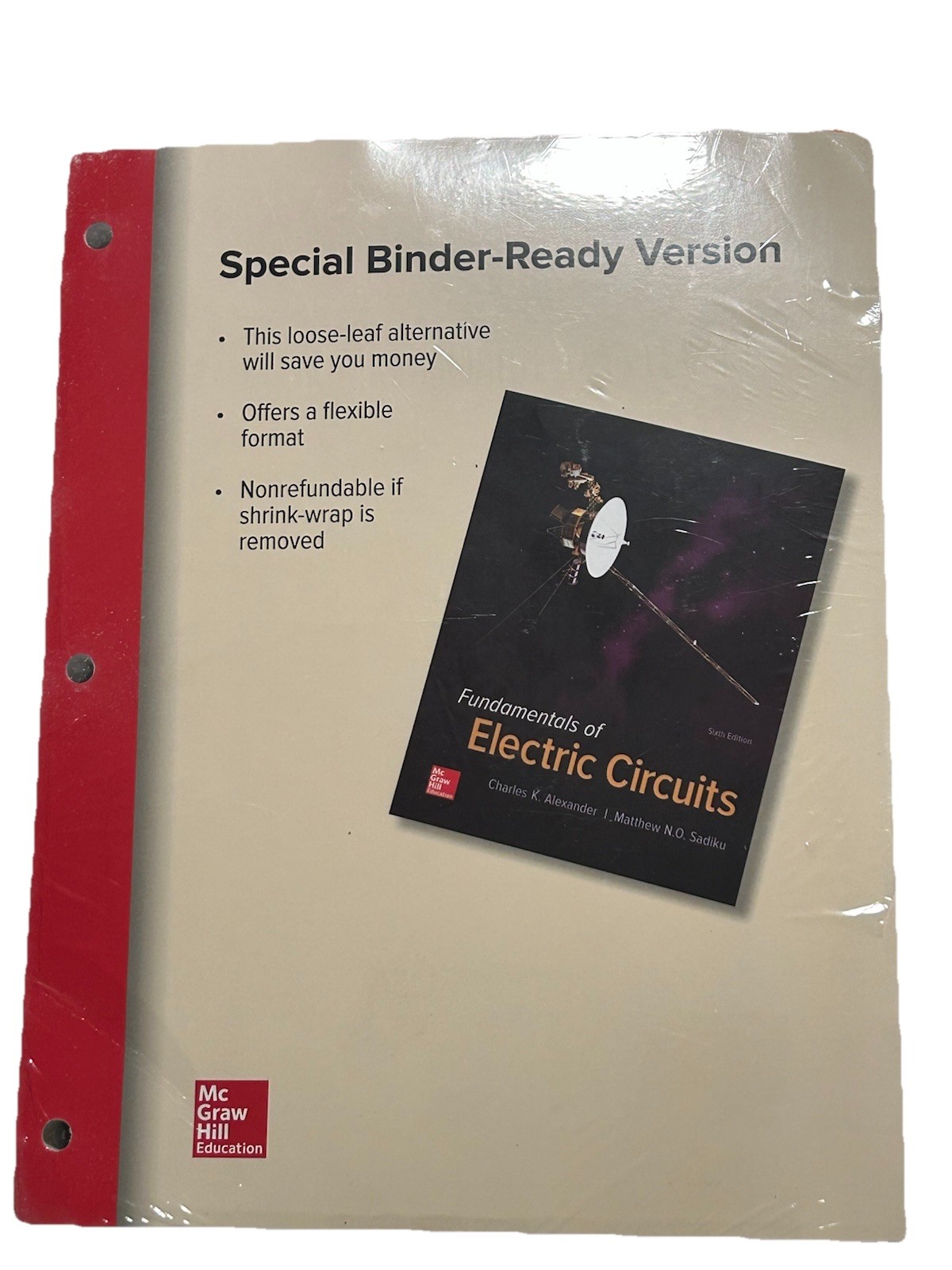Fundamentals of Electric Circuits (Loose-leaf) – 6th edition never been used