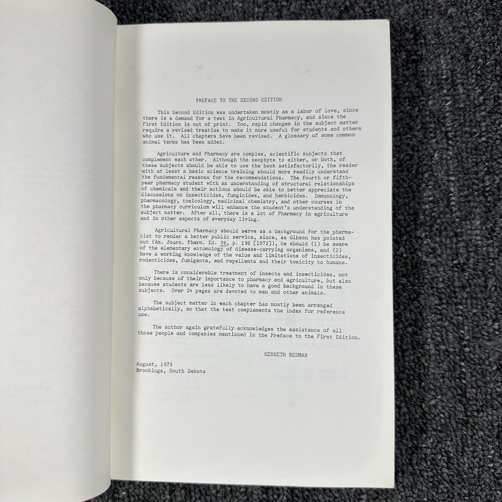 Agricultural Pharmacy By Kenneth Redman PB 1973 South Dakota Farming Rare