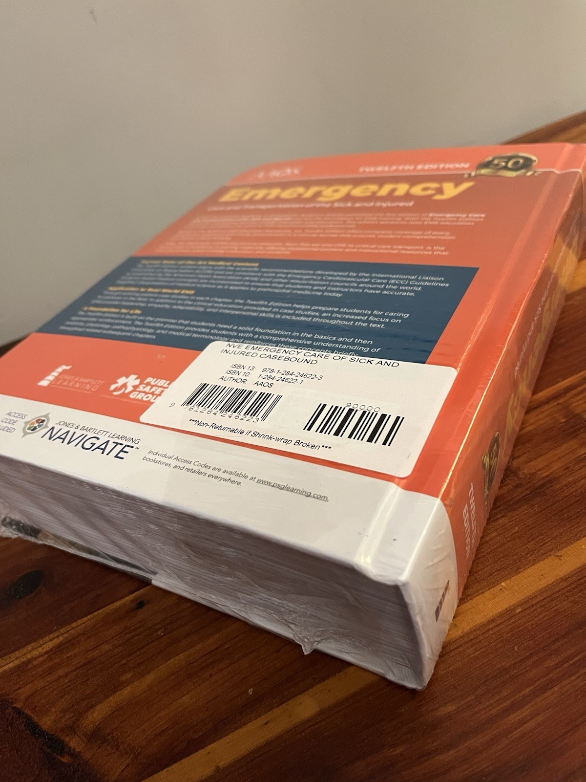 New AAOS Emergency Care Transportation Of Sick Injured 12th Edition Hardcover