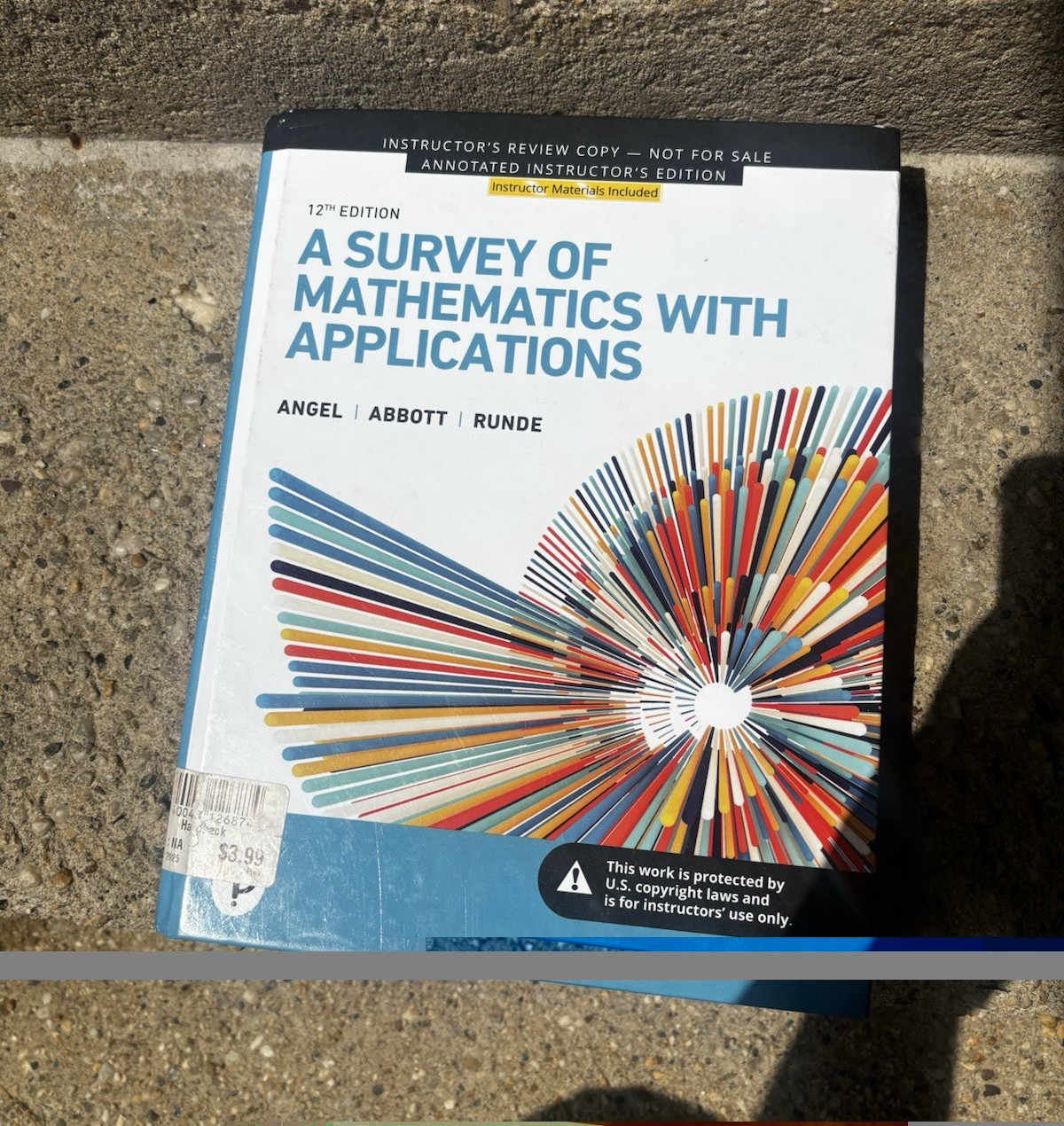 Pearson A Survey of Mathematics with Applications 12th Ed Hardcover Instructor