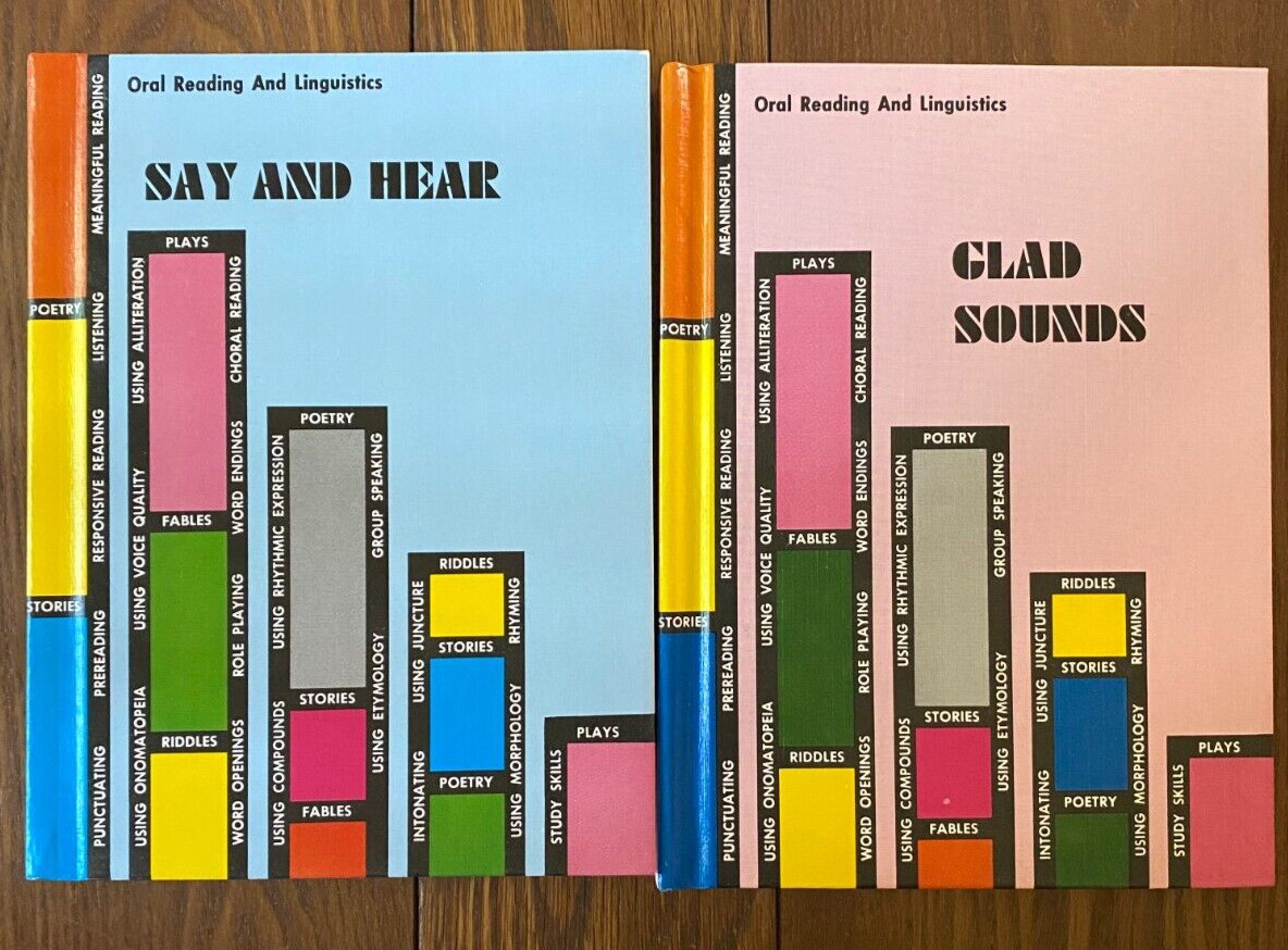 Oral Reading & Linguistics 1969 Say&Hear, Loud&Clear, Glad Sounds Benefic Press