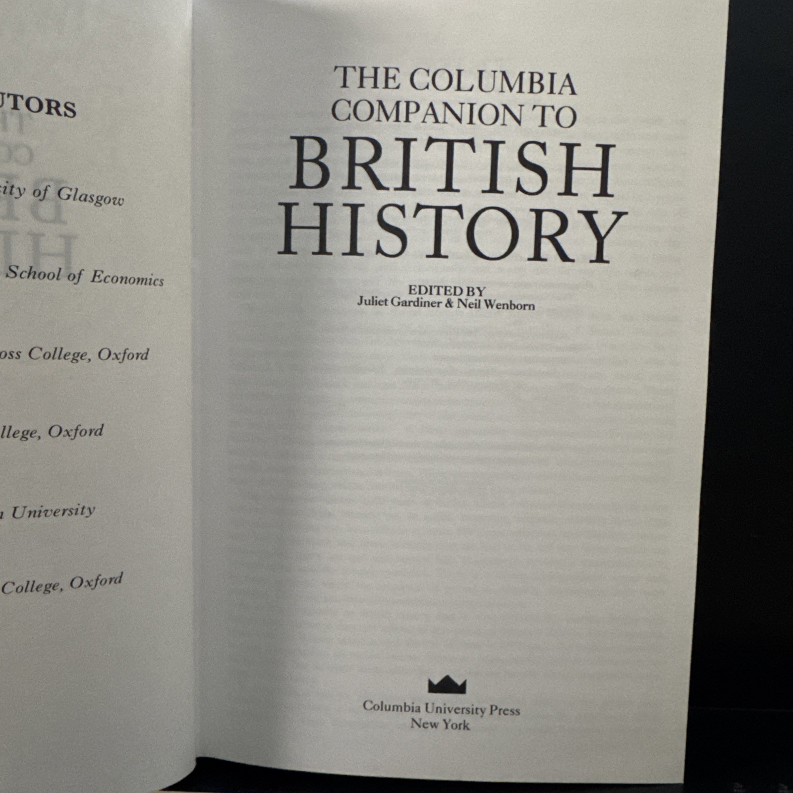 Columbia Companion to British History | by Neil Wenborn and Juliet Gardiner
