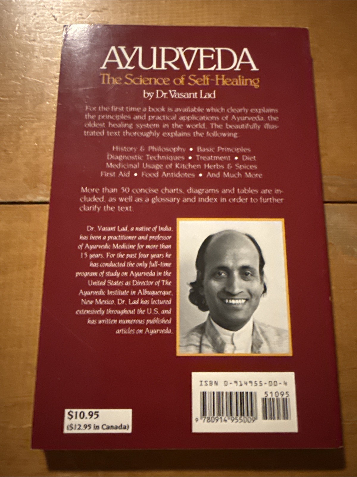 Ayurveda The Science of Self Healing by Vasant Lad PB 1990 Practical Guide VG++