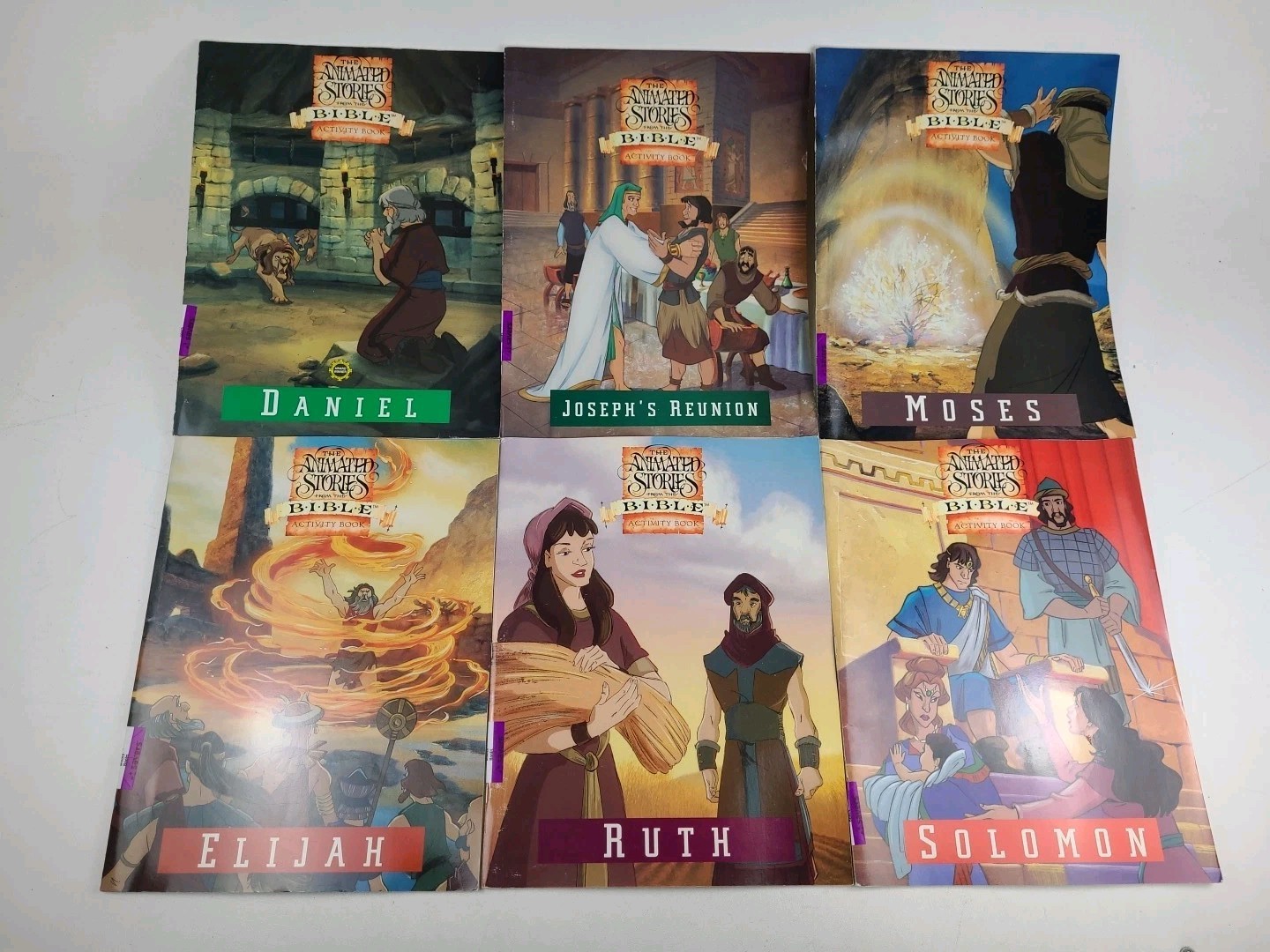 Lot Of 9 Animated Stories From The Bibld Activity Books Daniel Moses Elijah