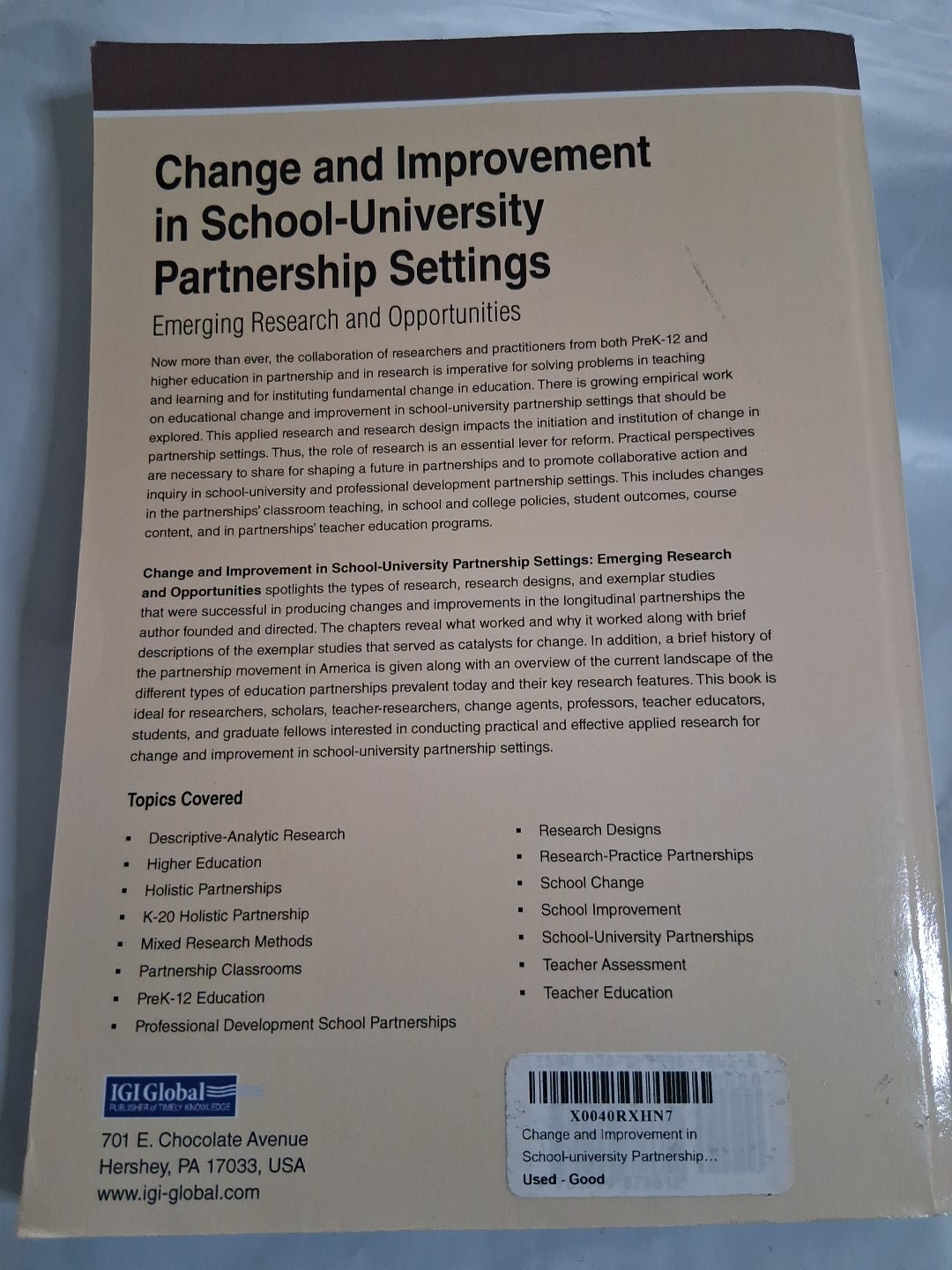 Change and Improvement in School-University Partnership Settings: Emerging