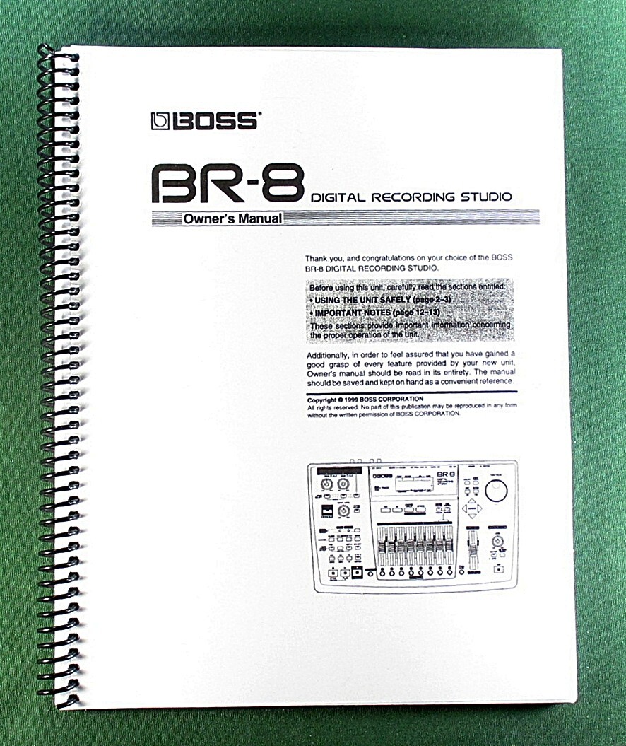 Boss BR-8 Owner’s Instruction Manual: 134 Pages & Protective Covers!