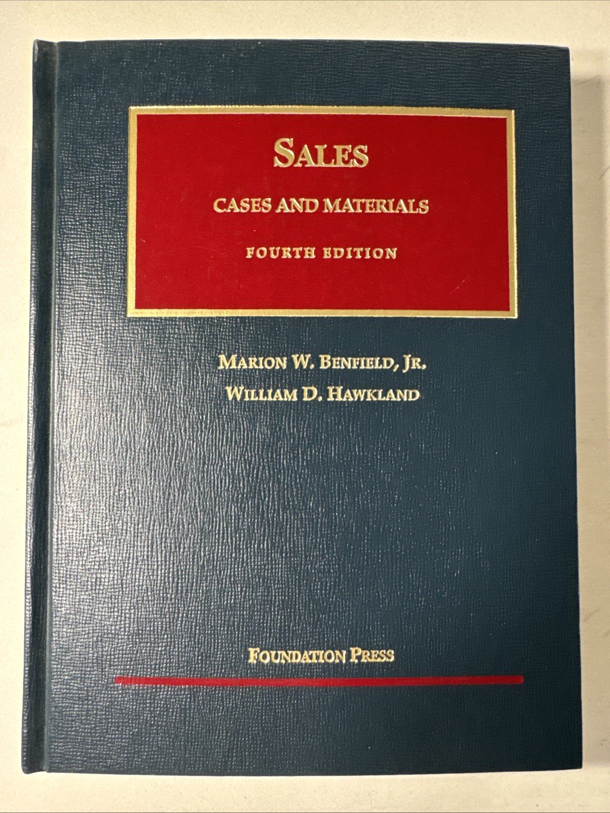 Law Book Sales Cases And Materials Foundation Press Fourth Edition Benfield