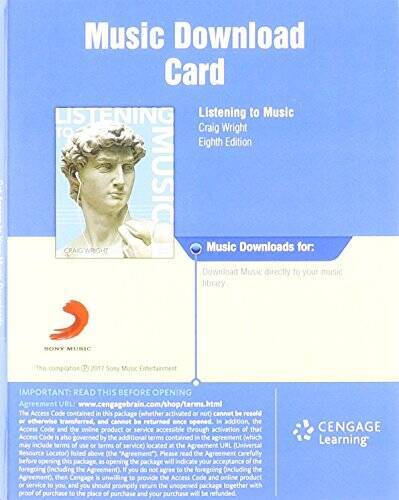 MUSIC DOWNLOAD CARD FOR LISTENING TO MUSIC BY CRAIG WRIGHT, 8TH ED – GOOD