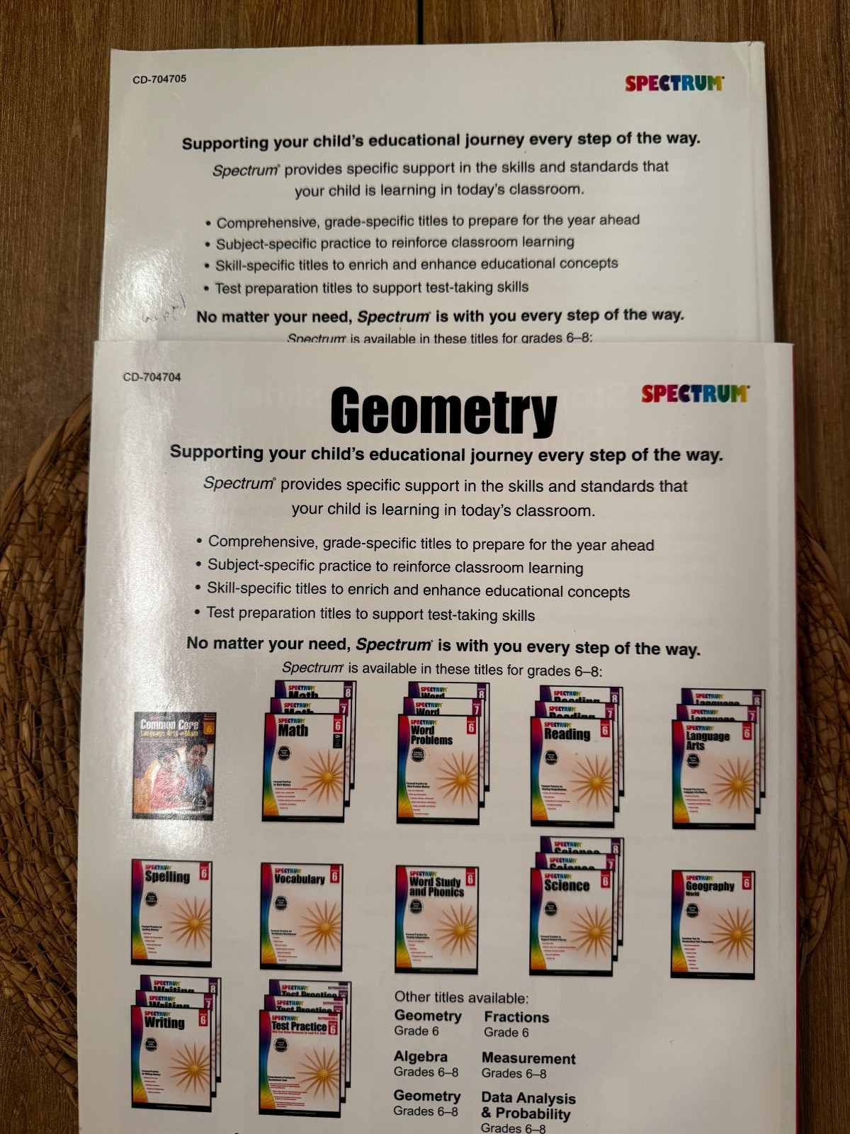 Spectrum Geometry and Data Analysis & Probability Gades 6-8