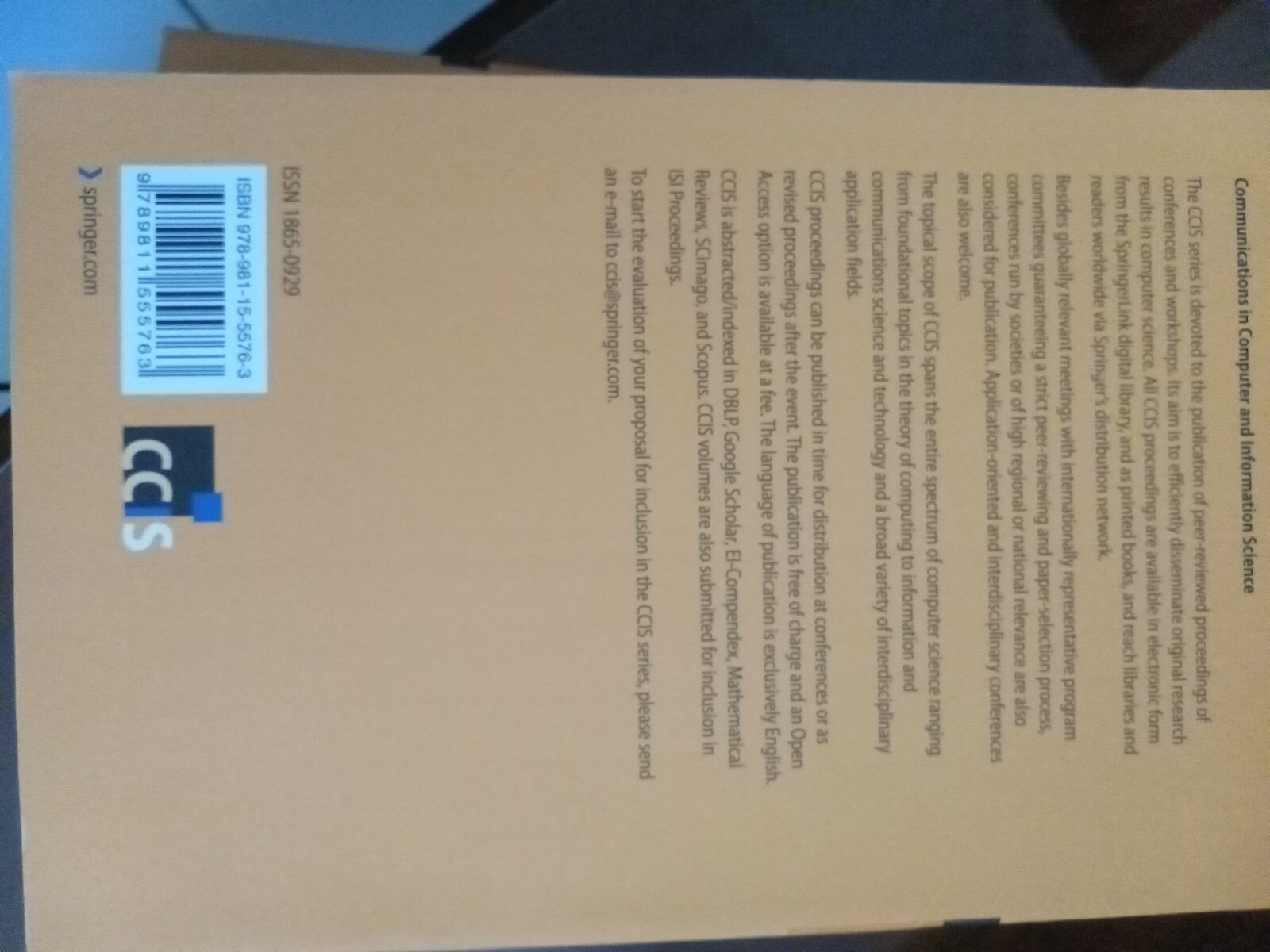 Communications in Computer and Information Science Ser.: Artificial Intelligence