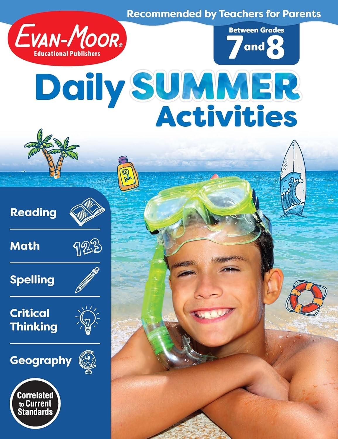 Evan-Moor Daily Summer Activities Workbook Grades 7-8 Learning Loss Prevention