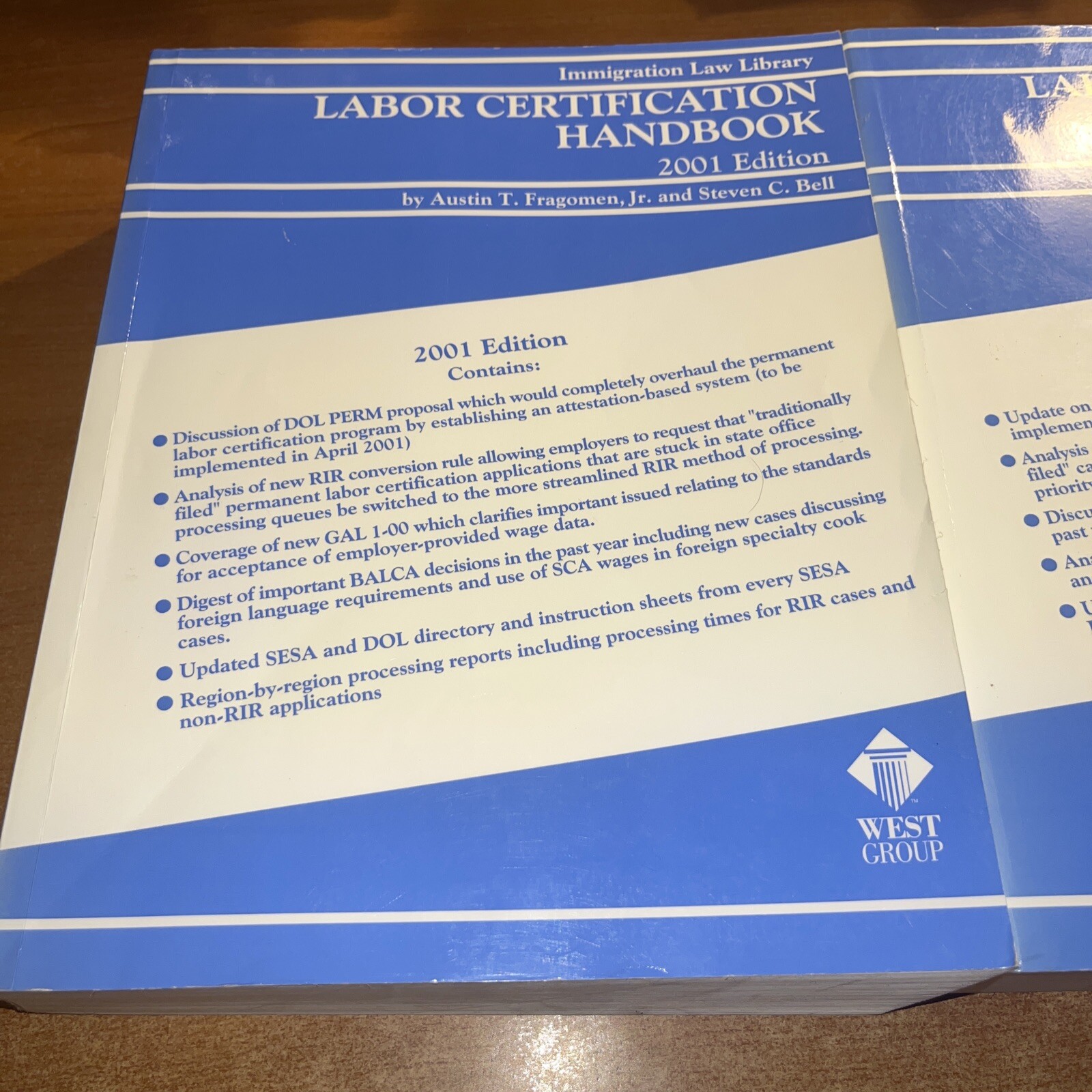 Labor Certification Handbook, 2001-2002 ed. By AustinFragomen, Jr & Steven Bell,