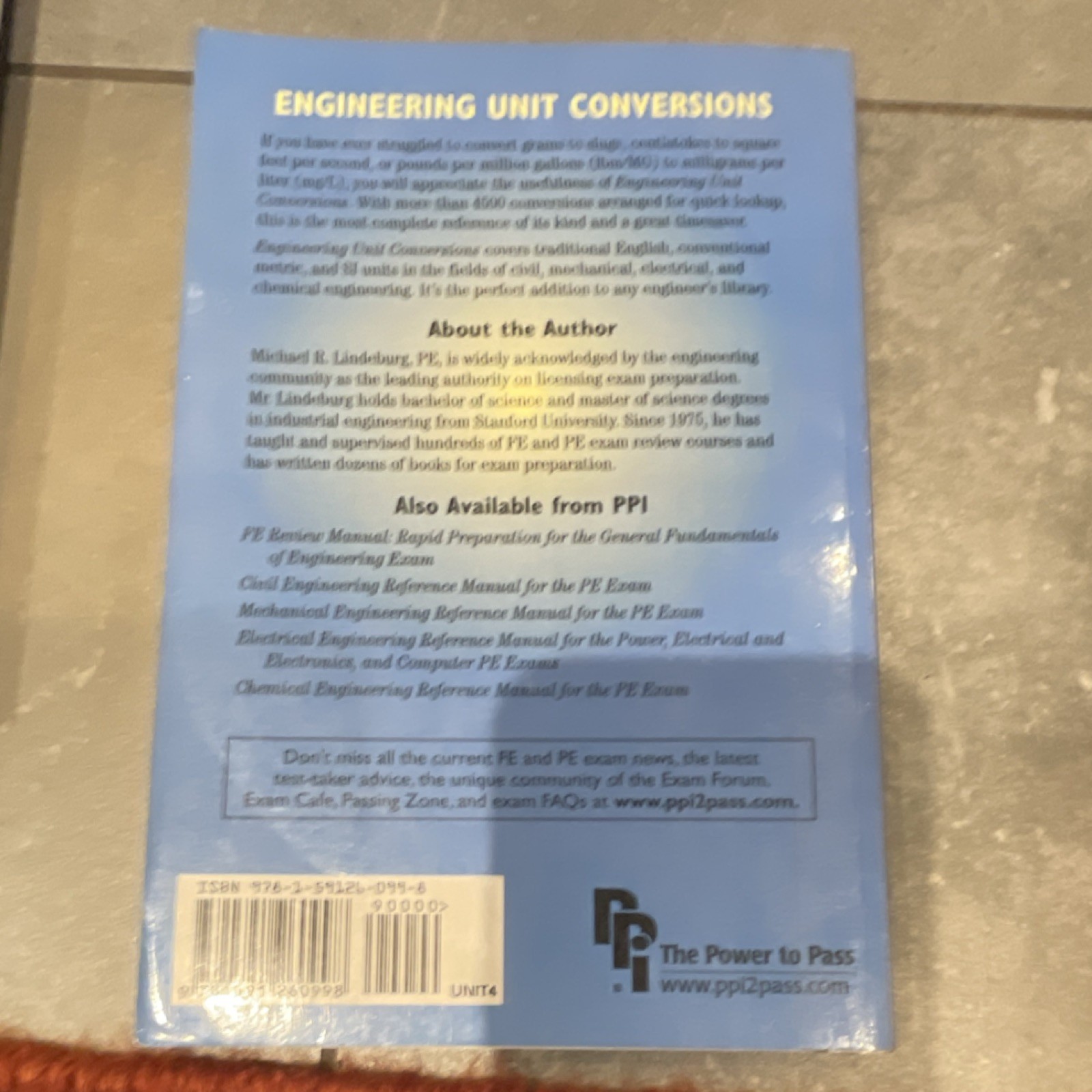 Engineering Unit Conversions 4th Ed PB Michael R. Lindeburg PE English Textbook