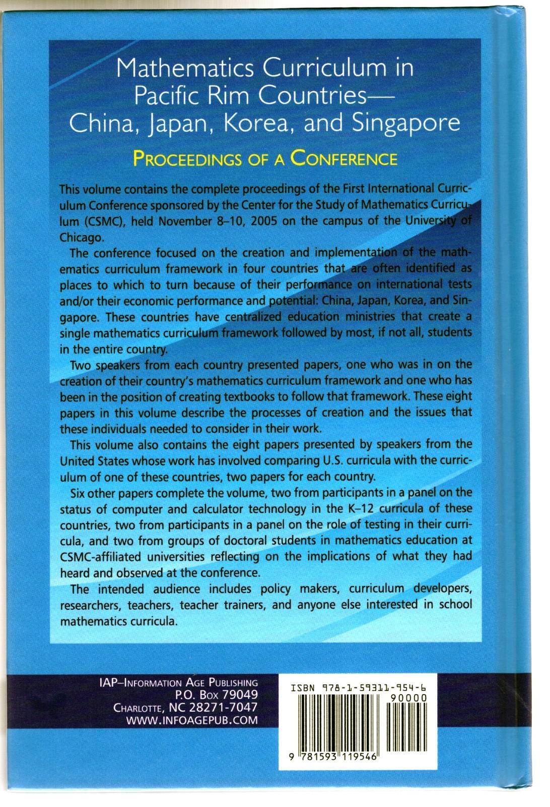 Mathematics Curriculum in Pacific Rim Countries China Japan Korea Singapore 2008