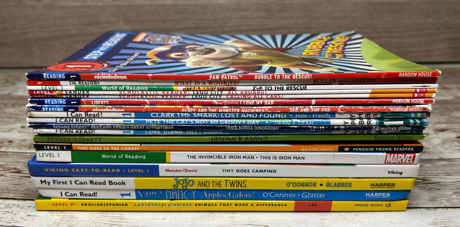 Lot Of 18 Level 1 Readers + 5 HC / 13 PB – 5lbs Star Wars, Paw Patrol, Iron Man