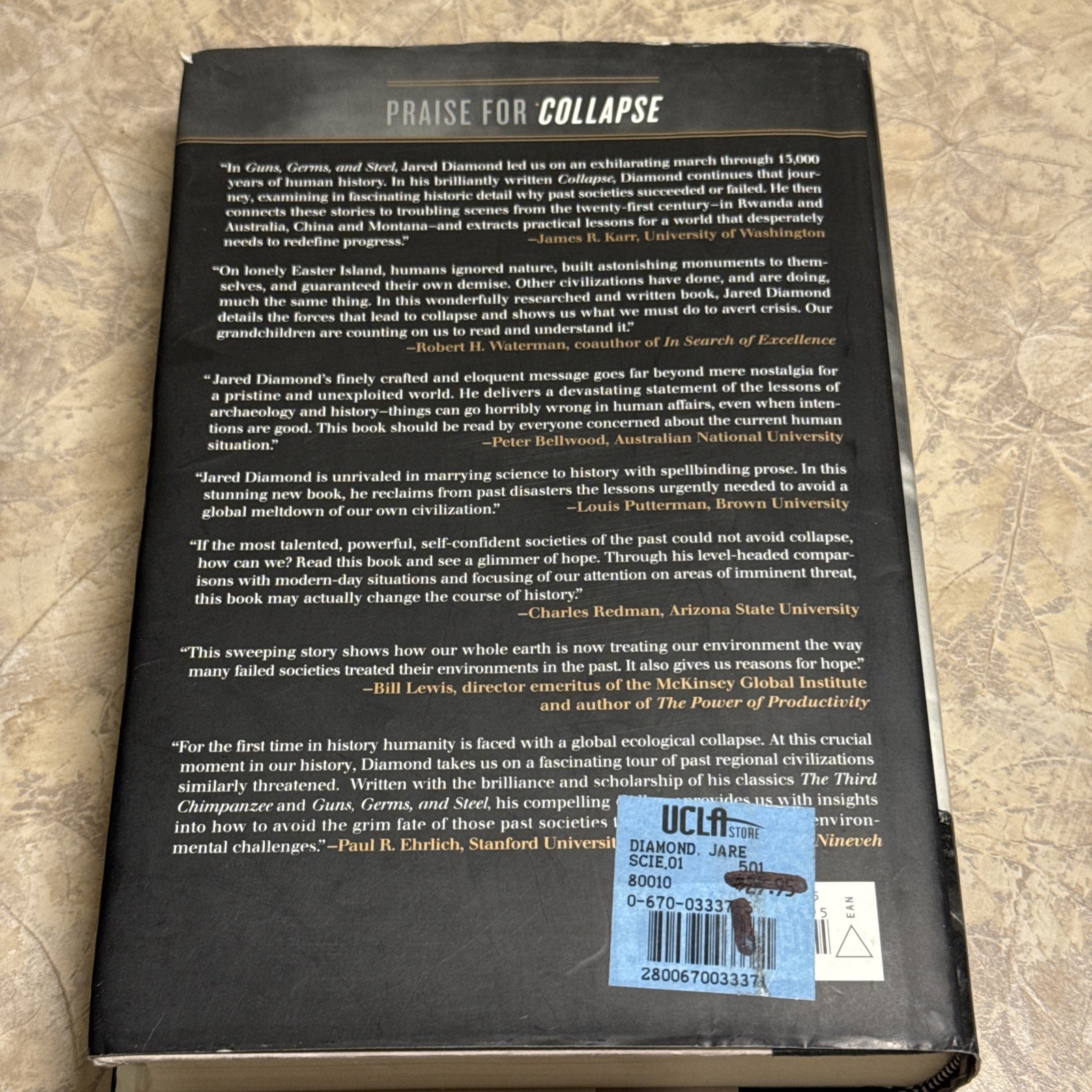 SIGNED Collapse : How Societies Choose to Fail or Succeed – Jared M. Diamond