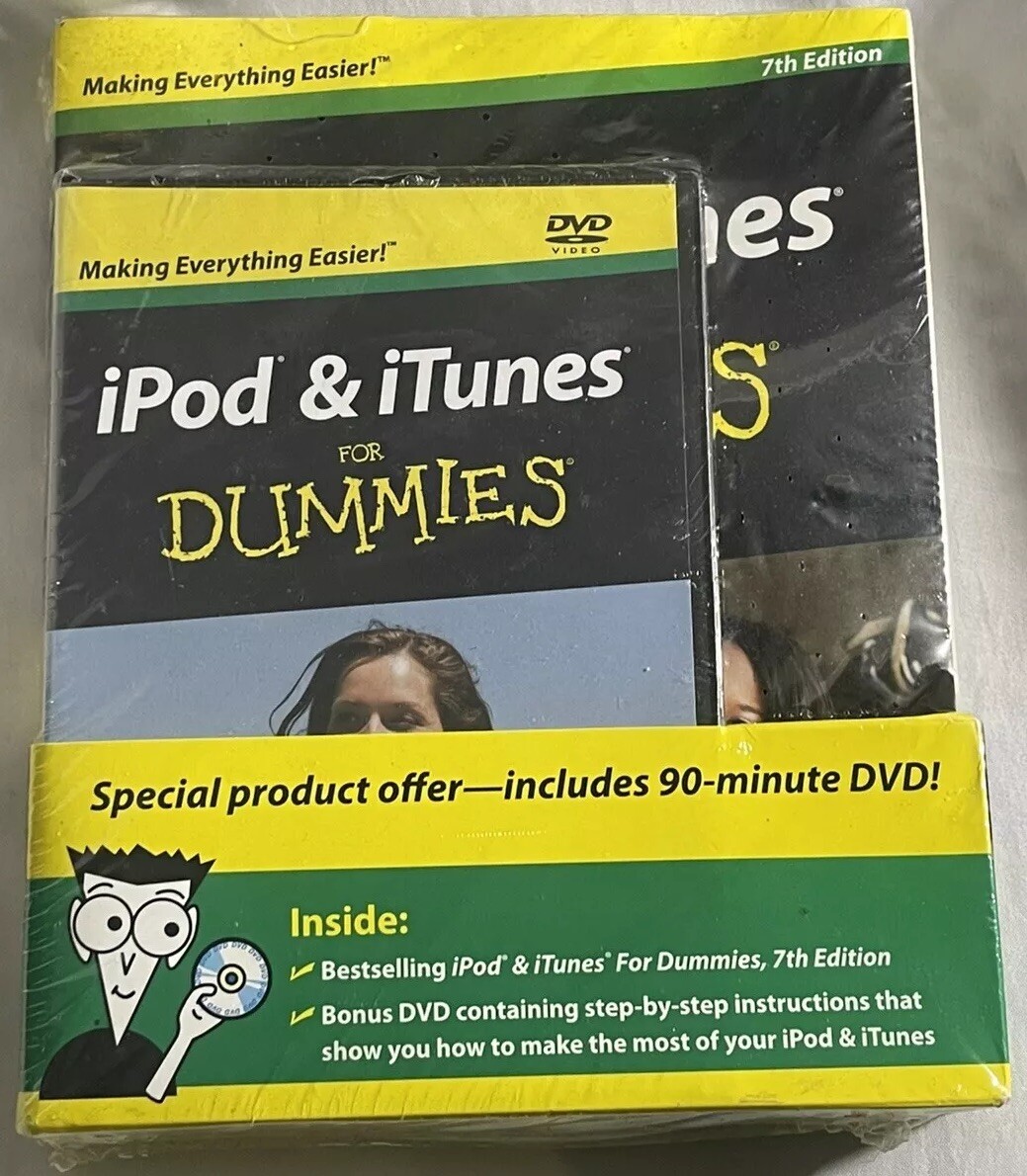 iPod & iTunes FOR DUMMIES New Sealed OOP Paperback Book & DVD 7th Edition How To