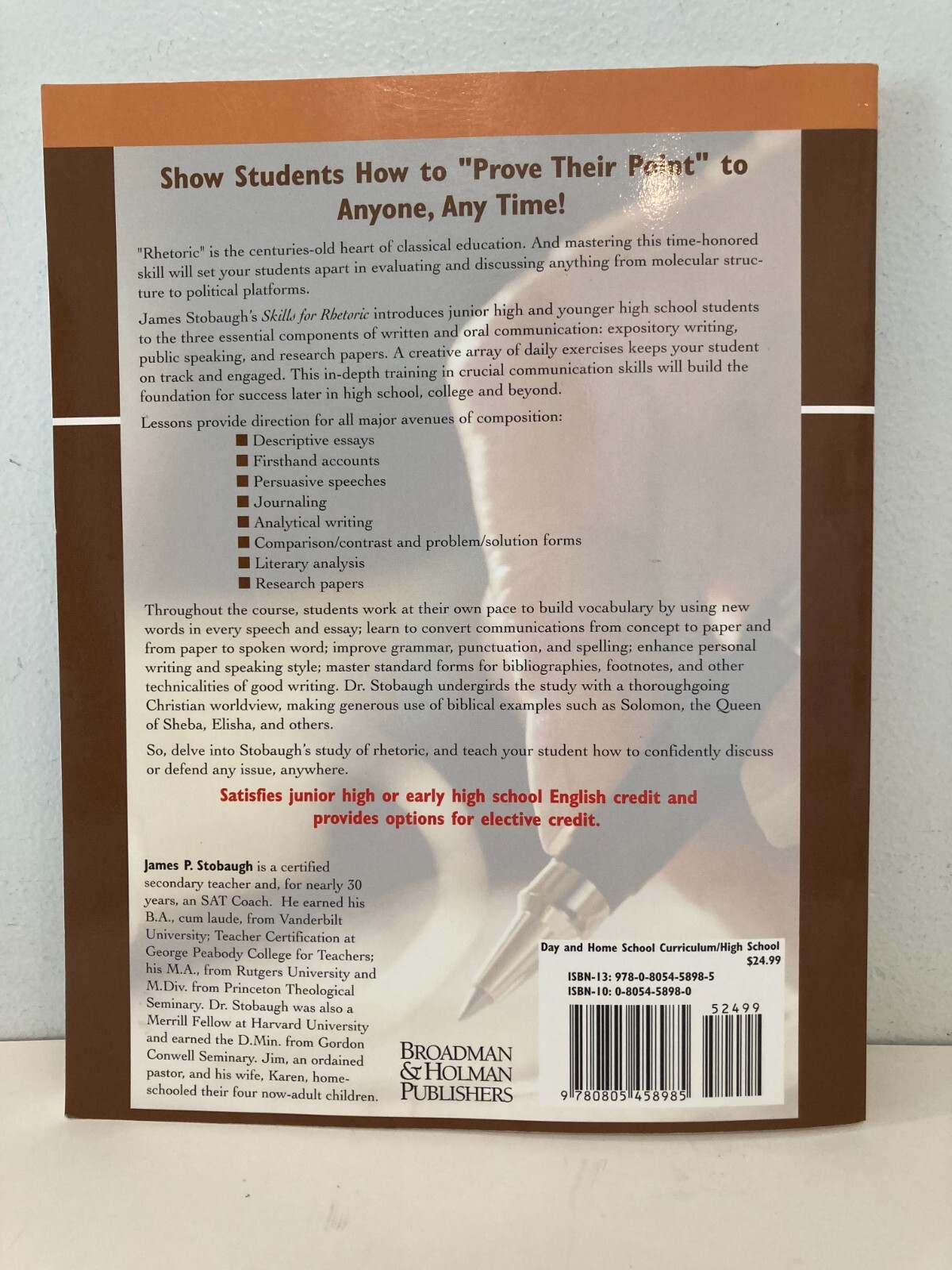 Skills for Rhetoric – Student Edition By James P. Stobaugh c2005 PB New!