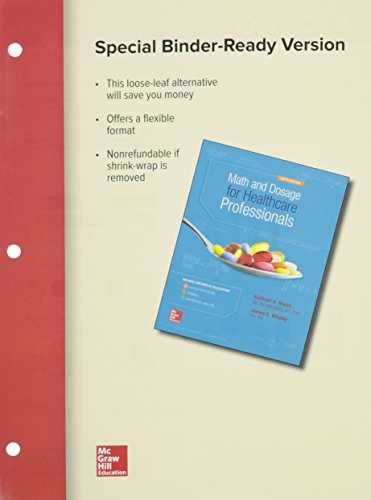 Loose Leaf for Math & Dosage – Loose Leaf, by Booth Kathryn A.; – Very Good